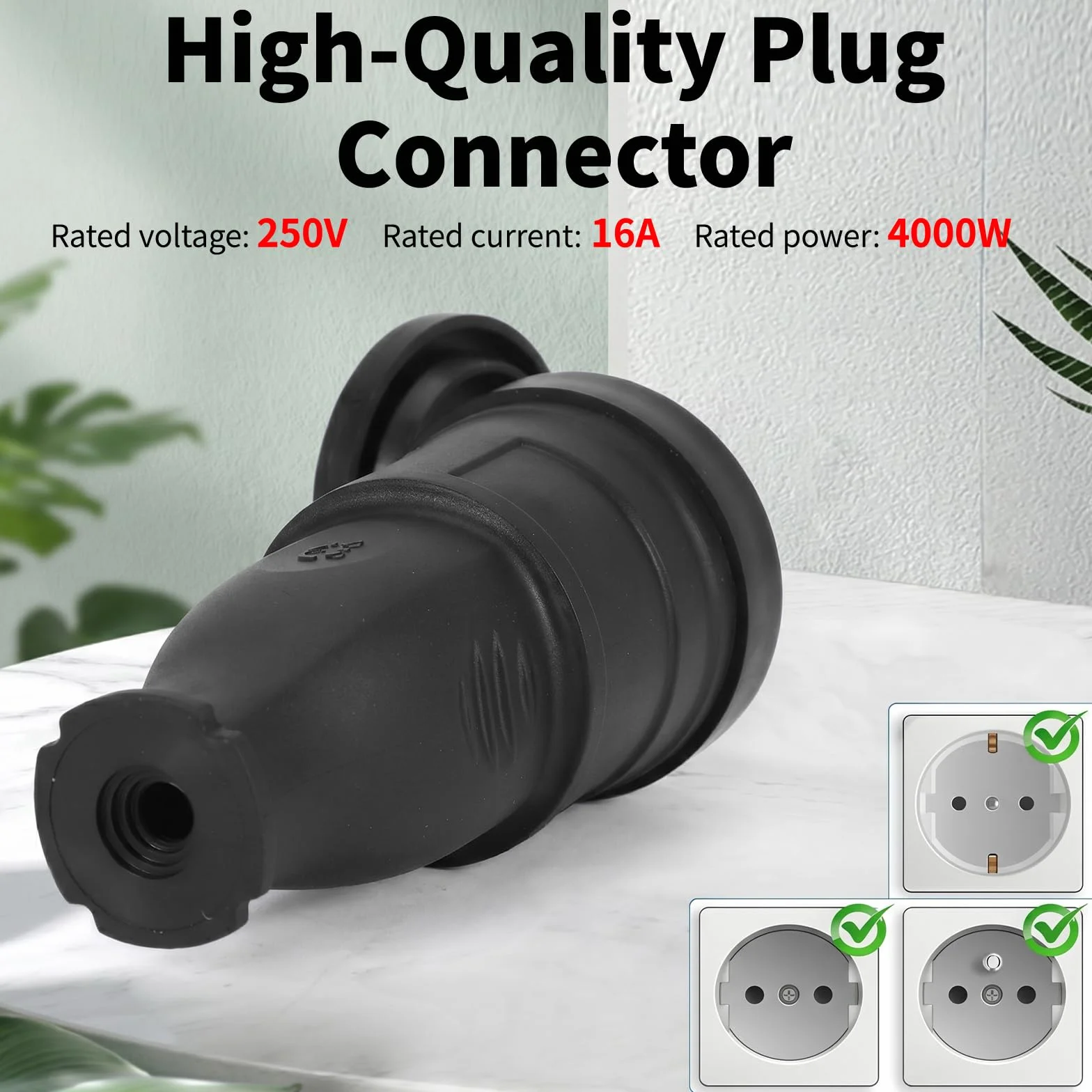 Lot de 10 Connecteurs Schuko IP44 250V 16A Fiche Mâle + Prise Femelle Étanche