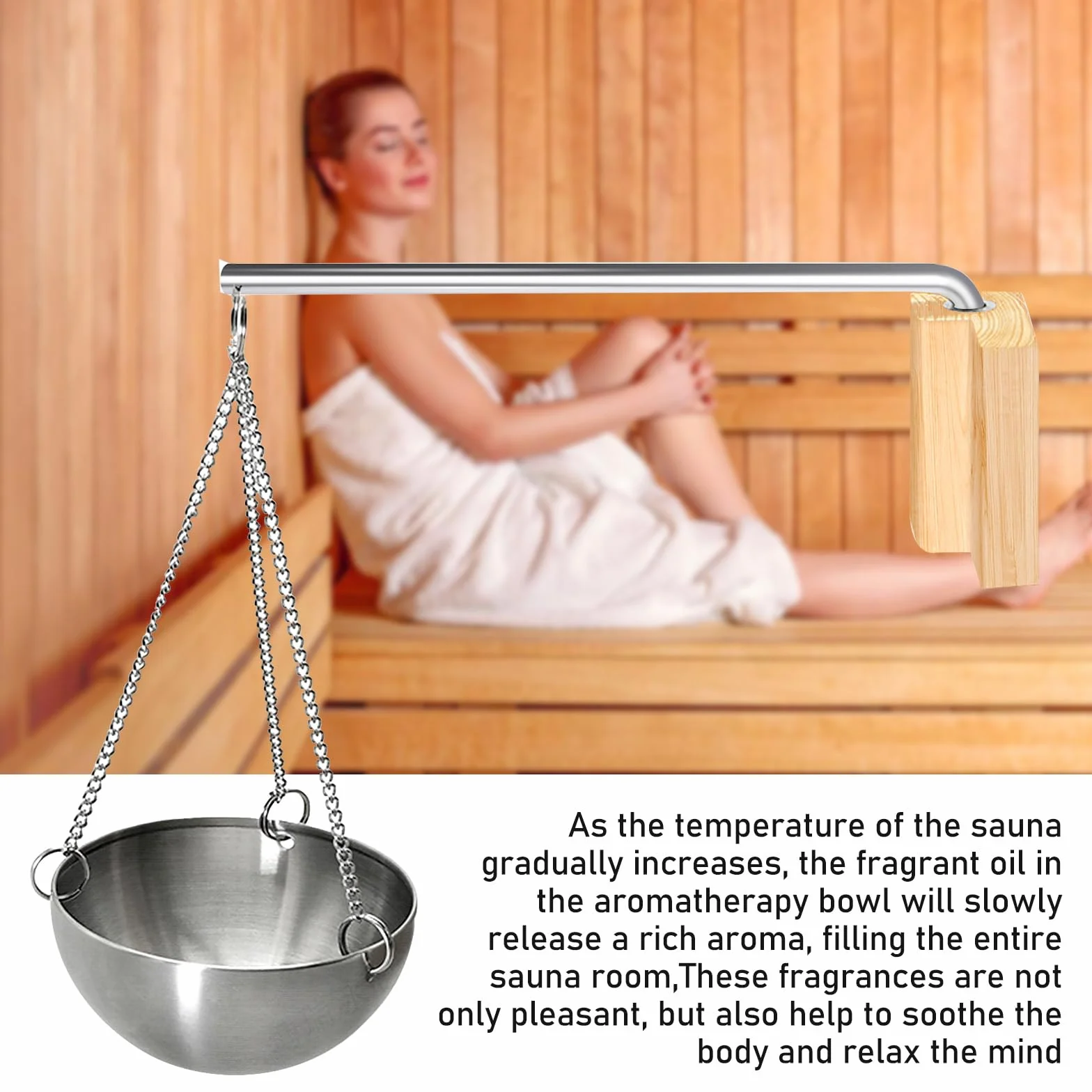 Bordeag Bol D'arôme Sauna 12cm Acier Inoxydable Huile Essentielle Accessoire Sauna Spa