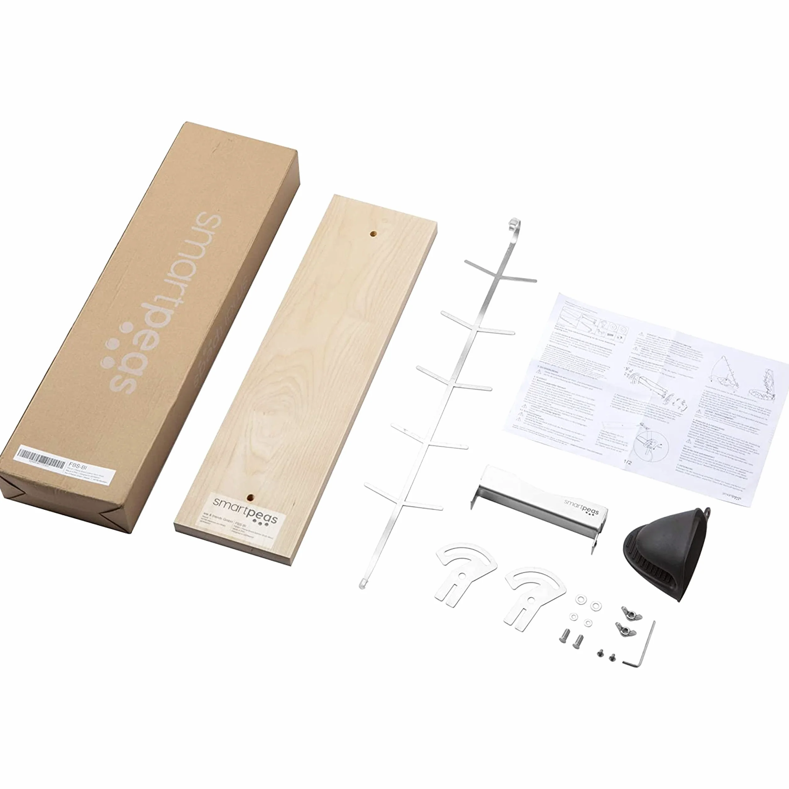 Planche à saumon ignifuge en bois de bouleau avec support en acier inoxydable inclinable et gants en silicone