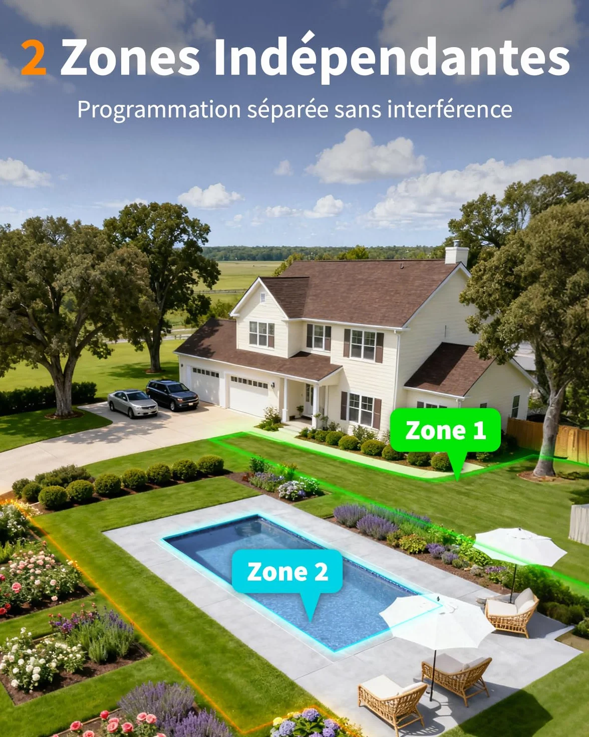 Diivoo Programmateur Arrosage WiFi 2 Zones Laiton Compatible Alexa Jardin Pelouse