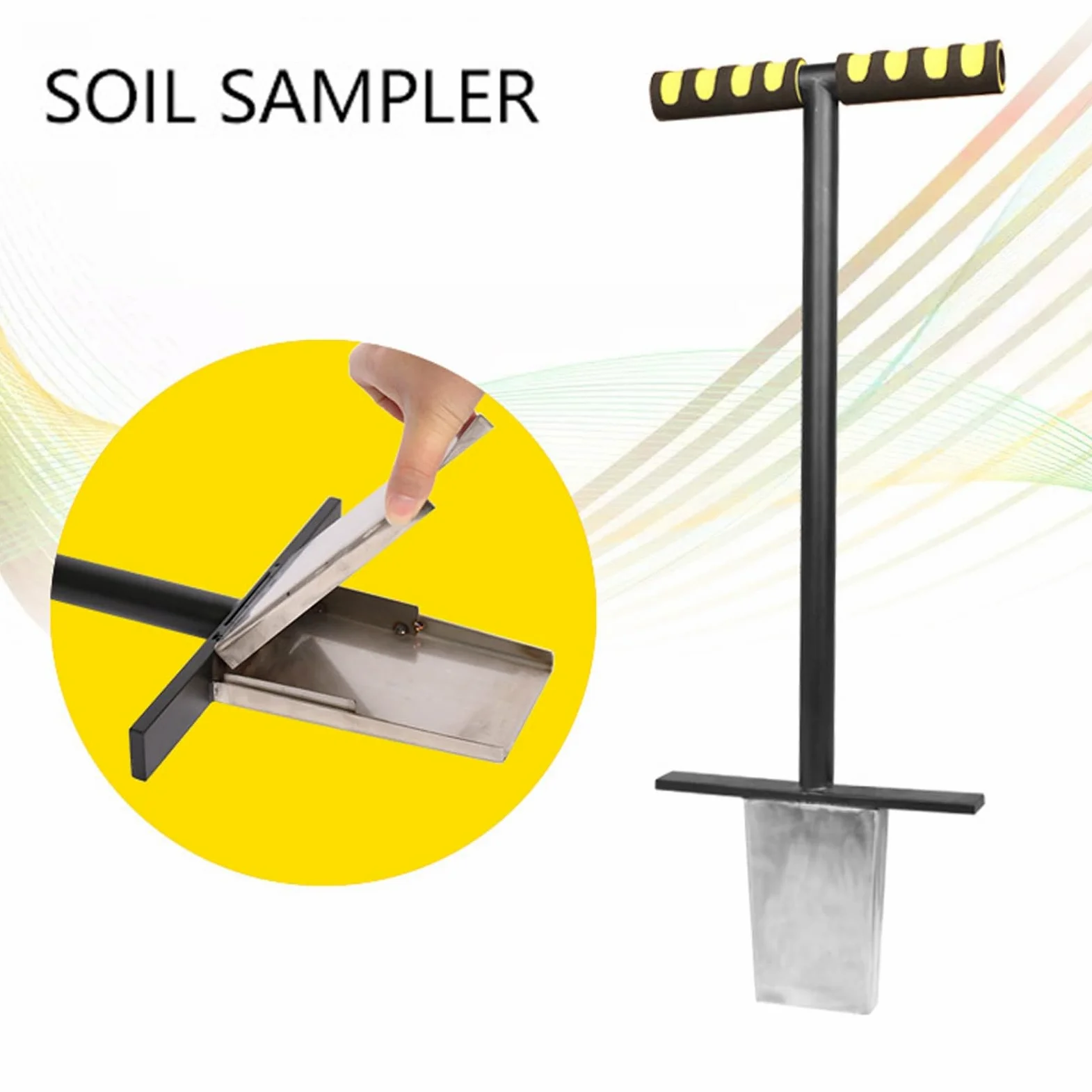 Sonde de sol en acier inoxydable pour pelouse et jardin, outil professionnel avec poignée et pédale