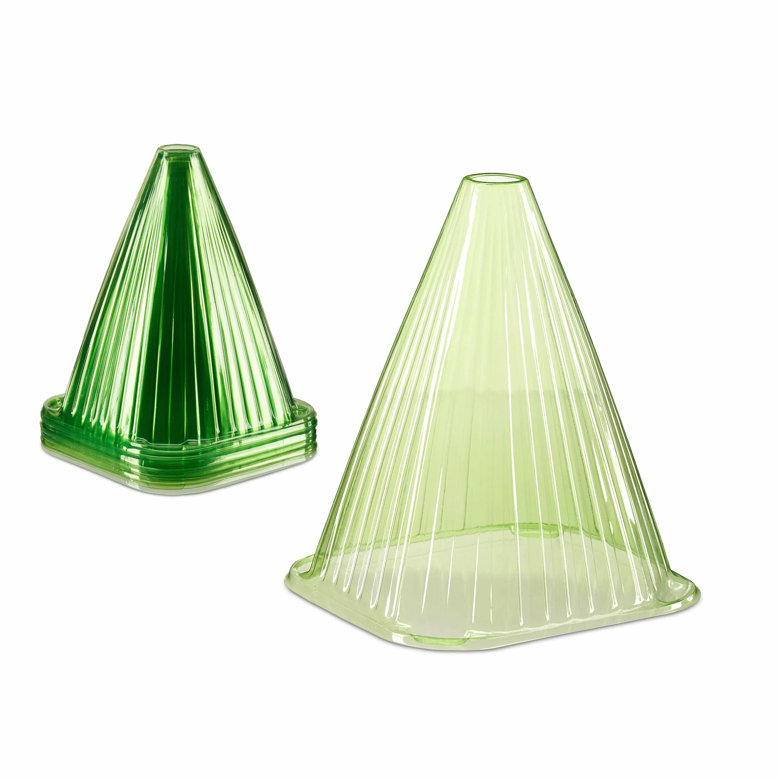Lot de 48 Chapeaux pour Plantes - Protection Contre Le Gel, Les escargots et Les Oiseaux - en PVC - Hauteur : 22 cm - Vert
