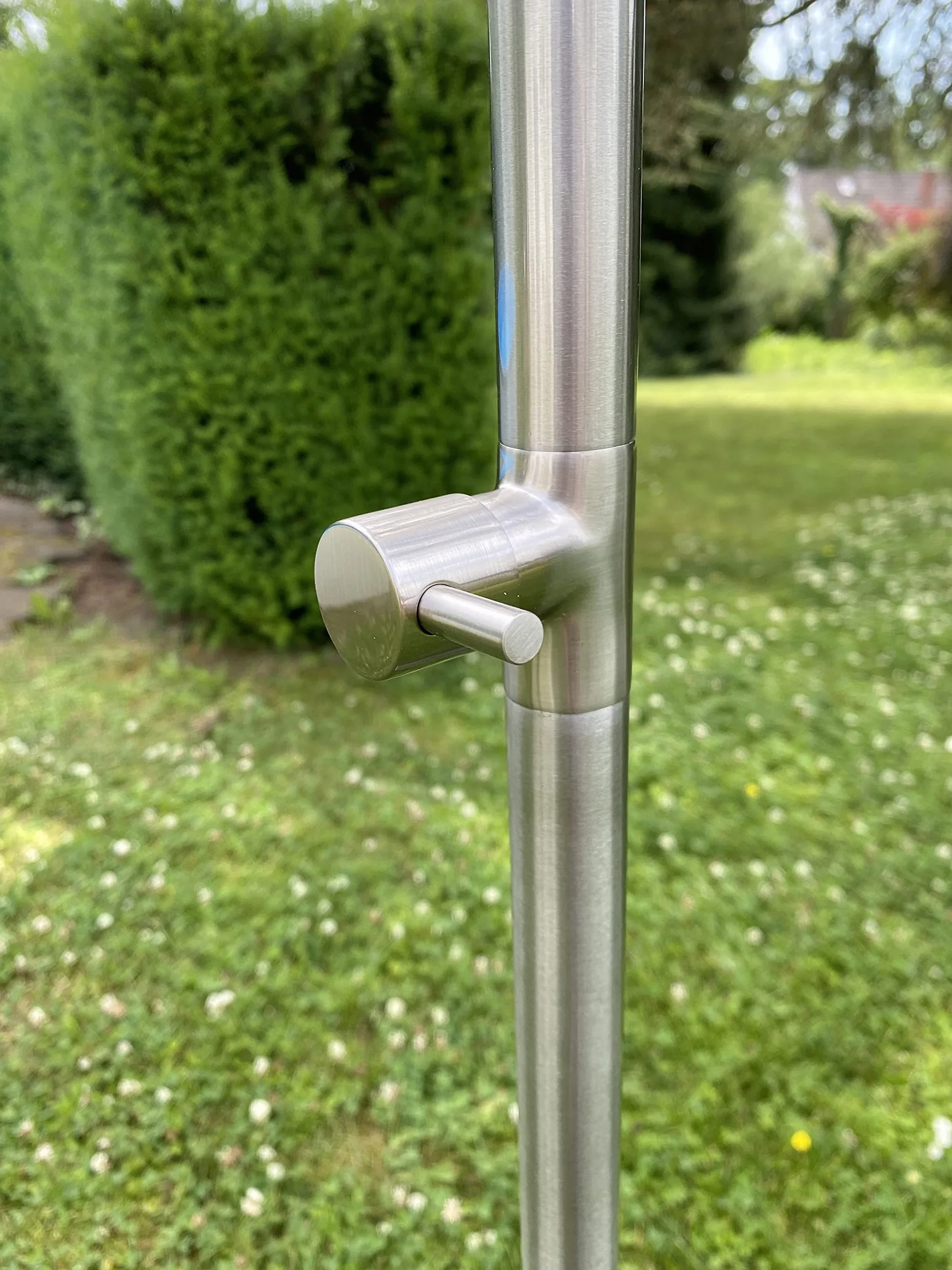 Douche de jardin extérieure Deluxe en acier inoxydable nickel brossé tête orientable