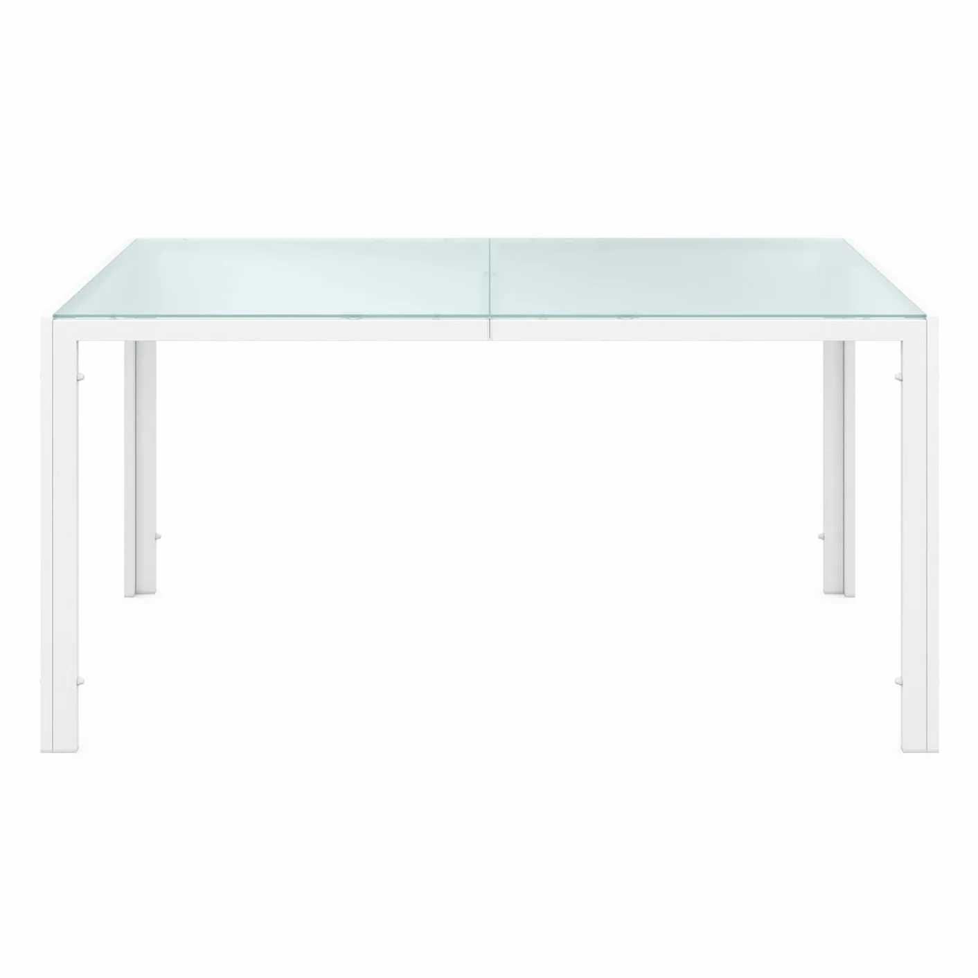 IDMarket Salon de Jardin Madrid Table 150 cm 6 Chaises Empilables Blanc Beige