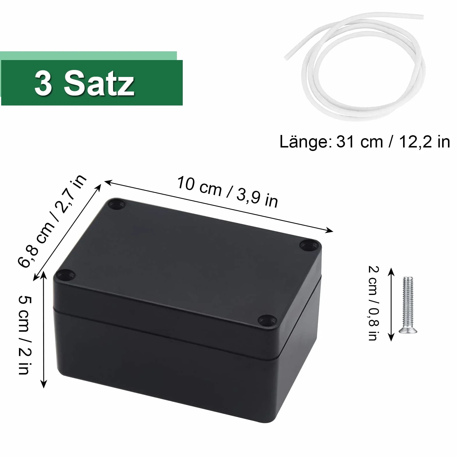 Boîte de Dérivation IP66 Étanche 100 x 68 x 50 mm, 3 PCS