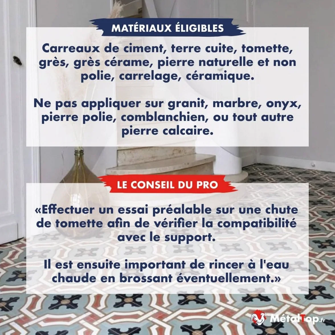 Decapant Carreaux De Ciment 1 L Nettoyant anti-tâches et laitance