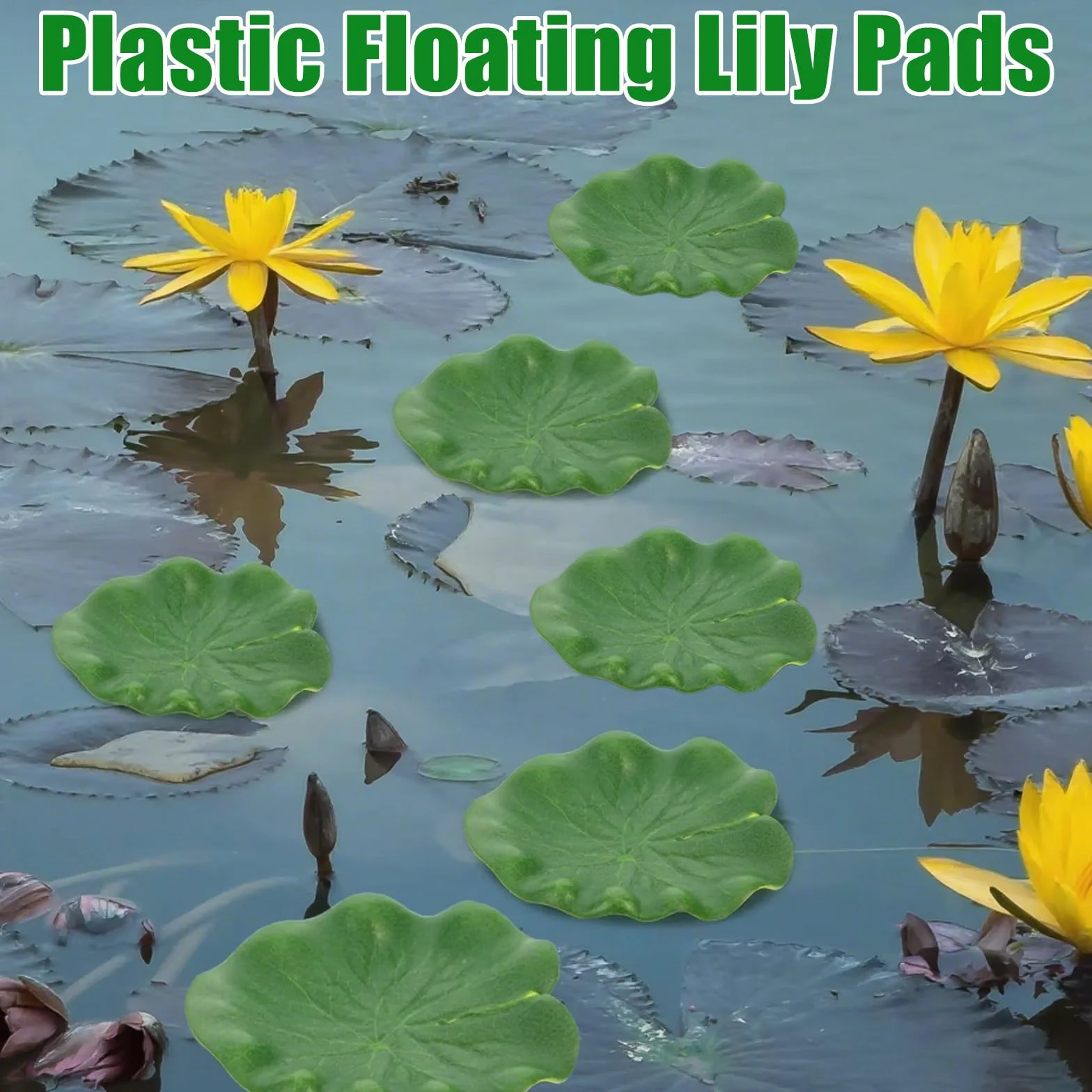 Lot de 12 Feuilles de Lotus Artificielles,Nénuphars Artificiels,Plantes Flottantes en Mousse pour Maison,Étang,Jardin,Aquarium,Piscine,Bassin Décoration