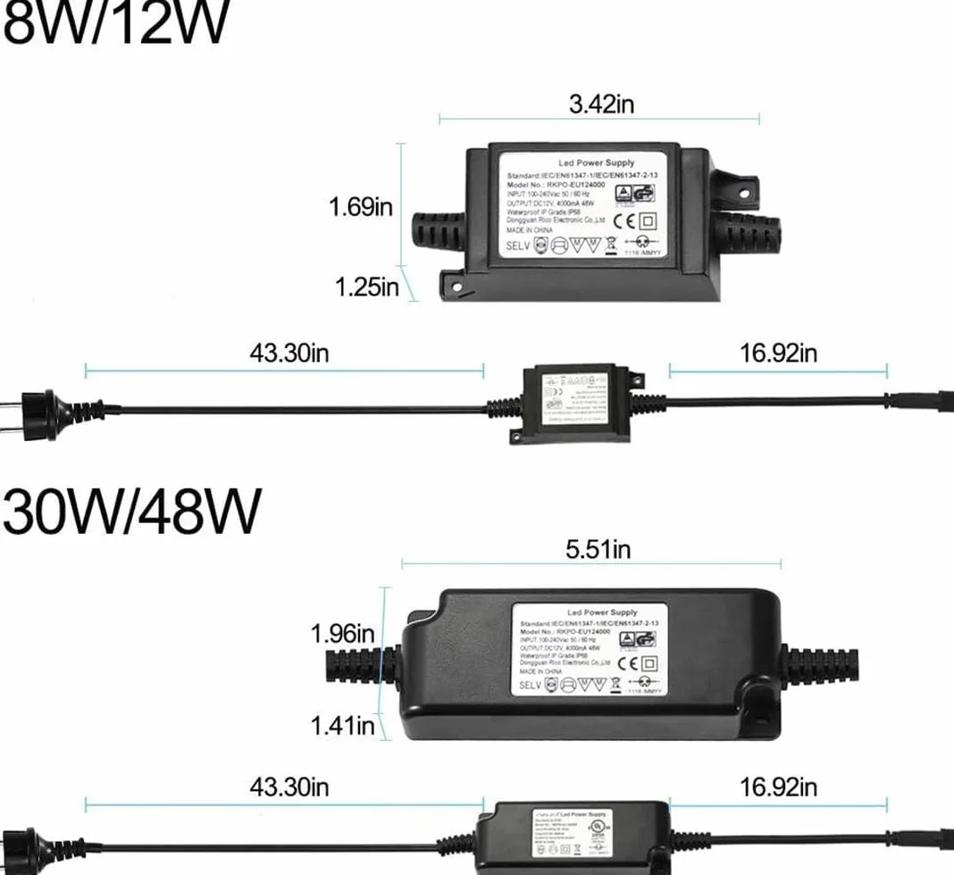 IP67 48W Transformateur LED Driver DC 12V Extérieur Alimentation