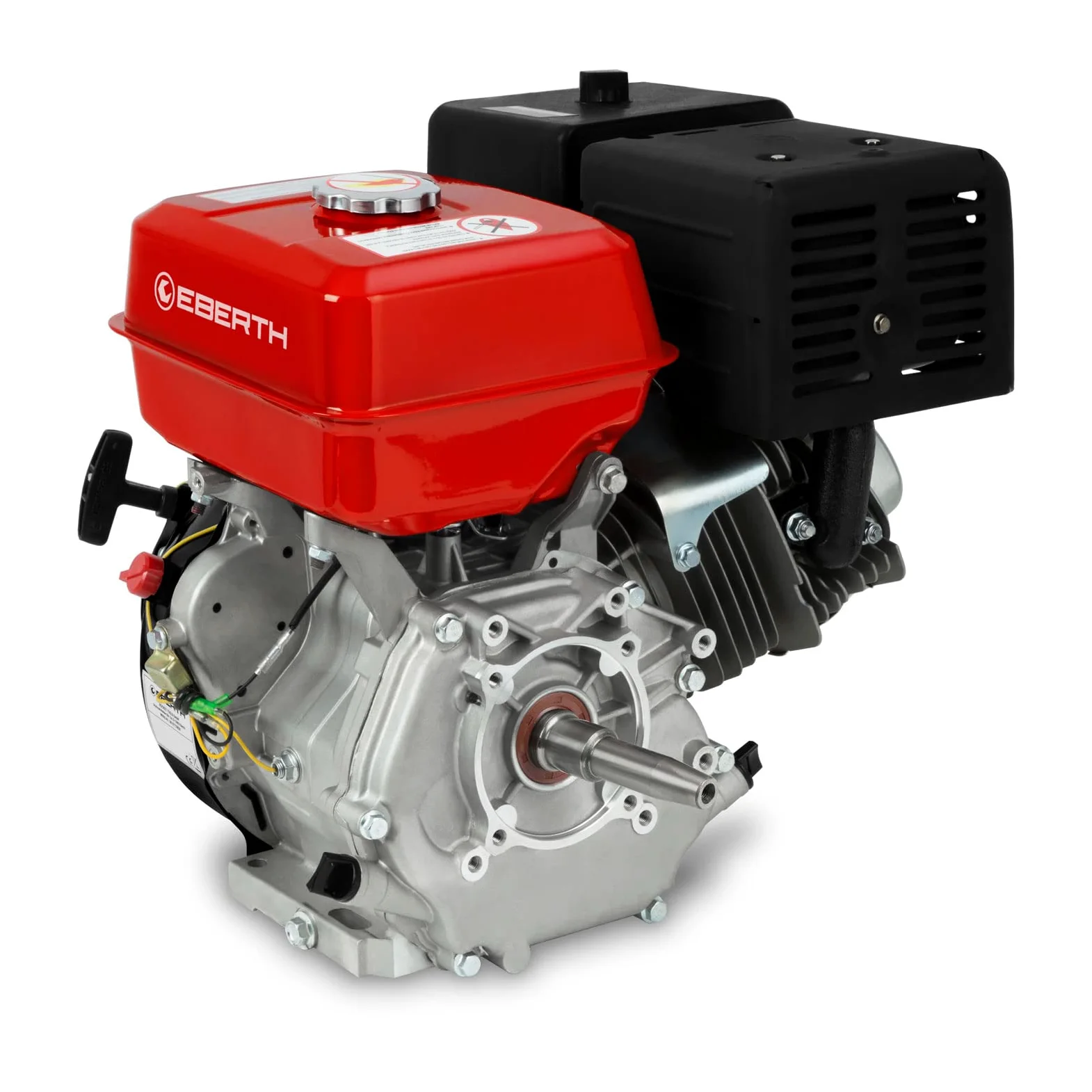 EBERTH 15 CV 11,03 kW moteur à essence avec arbre conique de 22 mm Ø, moteur de karting, sécurité manque d'huile, 4 temps, 1 cylindre, 420 ccm de cylindrée, refroidi par air, démarrage par câble
