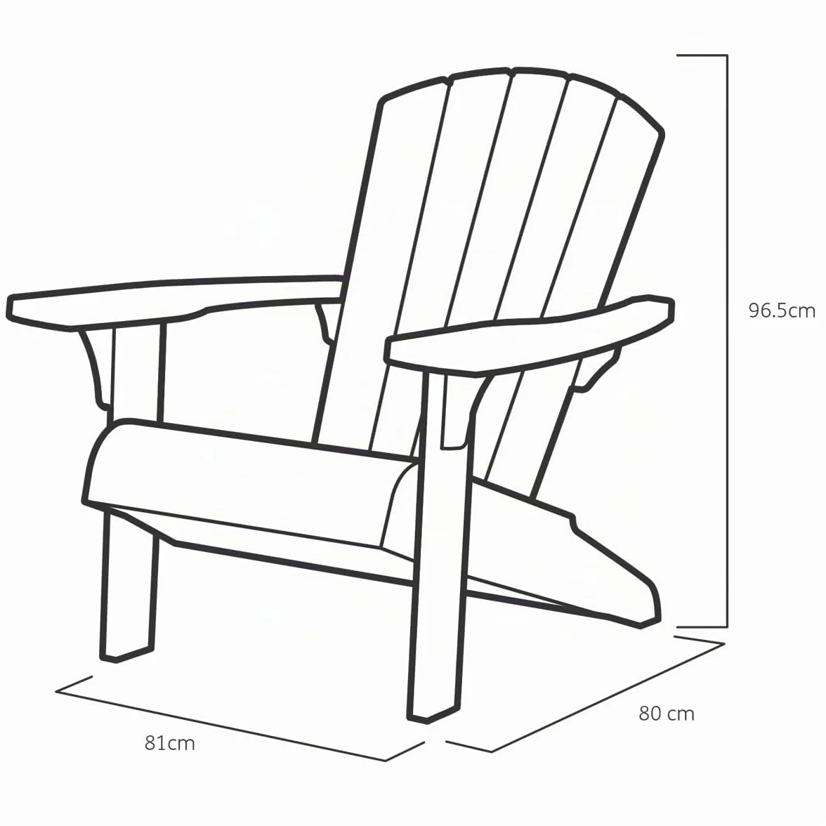 Keter - Fauteuil de Jardin Adirondack Alpine - Antracite Style Bois