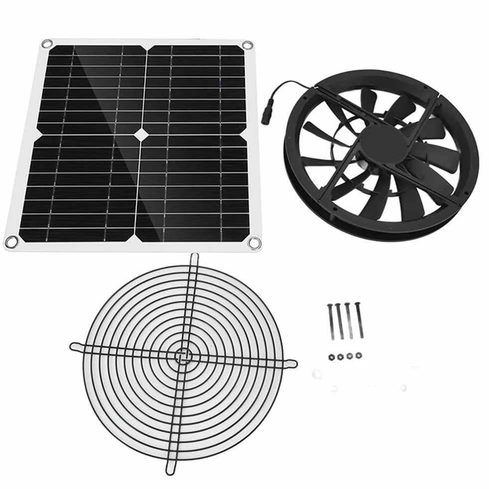 Kit ventilateur panneau solaire 12W 12V pour évents de toit poulailler serre