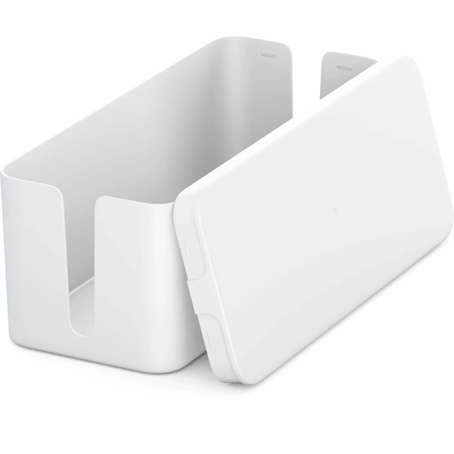 deleyCON Boîtier de Gestion des Câbles 32,7cm x 13,5cm x 12,5cm Plastique Robuste Blanc
