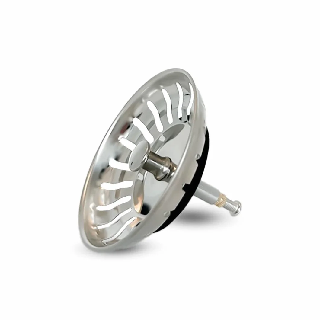 Bouchon Évier Cuisine Filtre avec Goupille Réglable Universel Inoxydable Compatible Lave-Vaisselle 82 mm