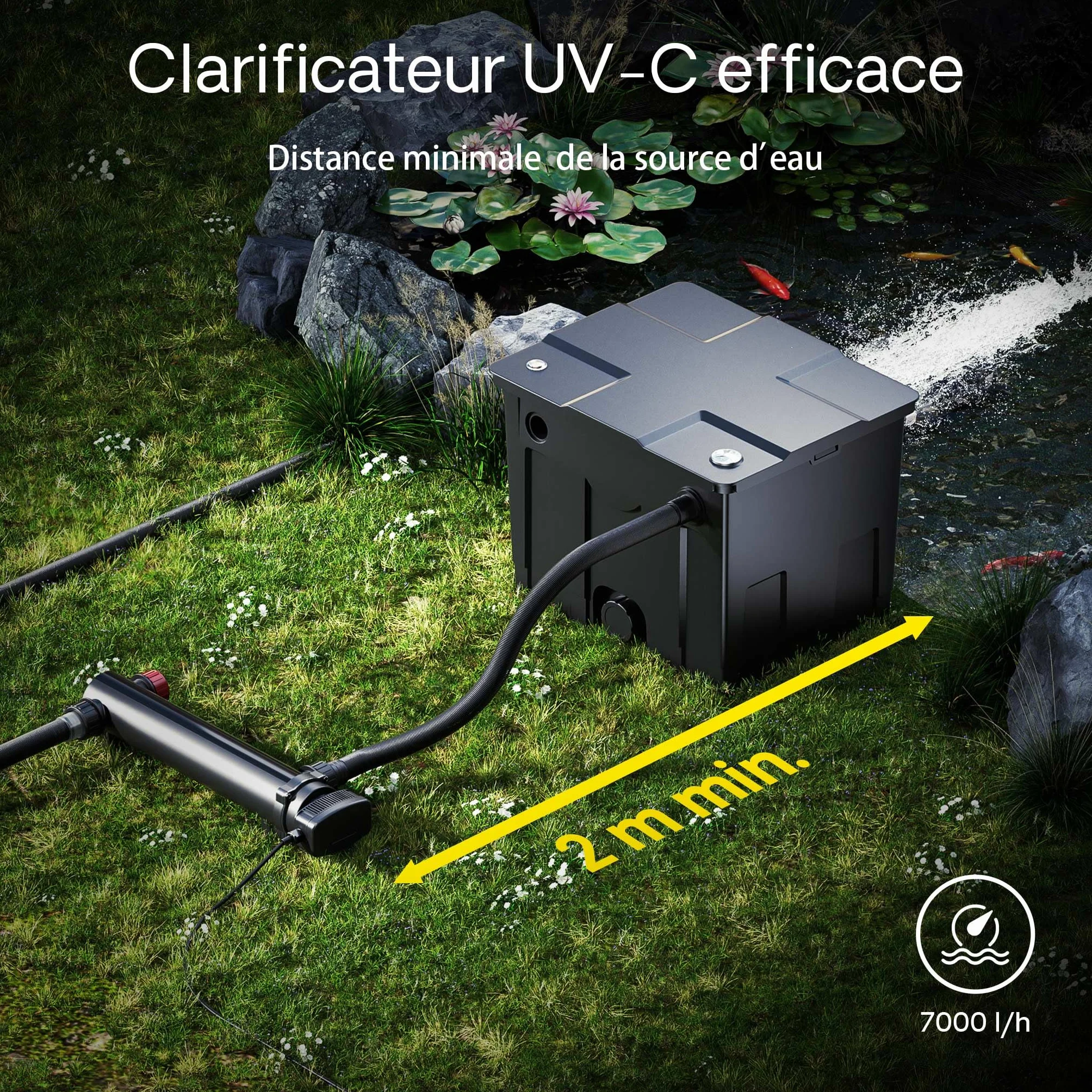 SunSun CBF-350C CUV-336 Filtre de bassin 90000 L Lampe UV UVC 36W Clarificateur Biologique