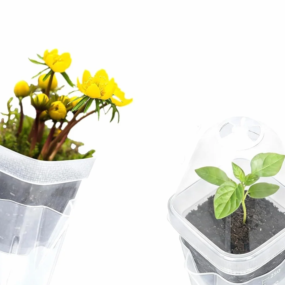 Lot de 10 pots de propagation en plastique transparent avec dôme d'humidité réglable, pour boutures et plantes grasses, avec étiquettes pour plantes