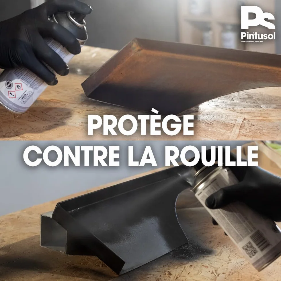 Bombe Apprêt Phosphatant Noir Mat Peinture Primaire Antirouille Métal Finition Mate Haute Adhérence Spray Professionnel Fer Acier 400ml