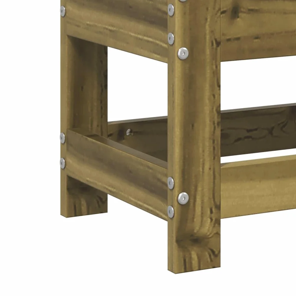 Tabouret de jardin 62 x 30 x 32 cm bois de pin imprégné autoclave design modulaire meubles extérieur balcon terrasse