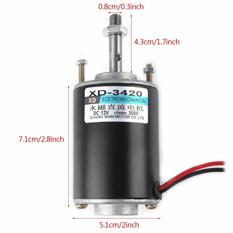 Moteur DC à Aimant Permanent 12V 24V 3500RPM Mini Générateur DIY CW CCW