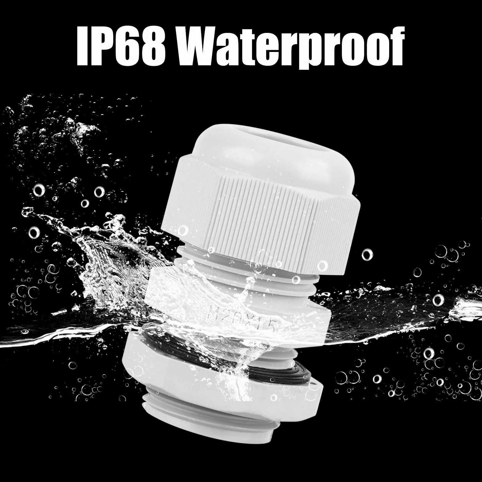 Lot de 15 presse-étoupes M20 IP68 étanche gris réglables pour extérieur