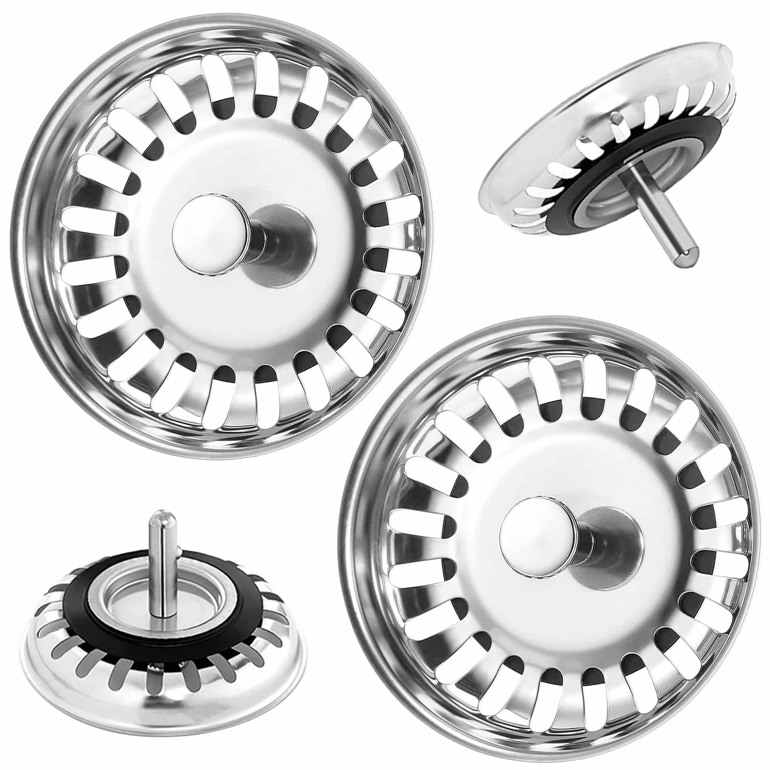 Bouchon Evier Cuisine 80mm INOX Crépine D'évier Universelle Acier Inoxydable Panier à Tamis Salle Bain