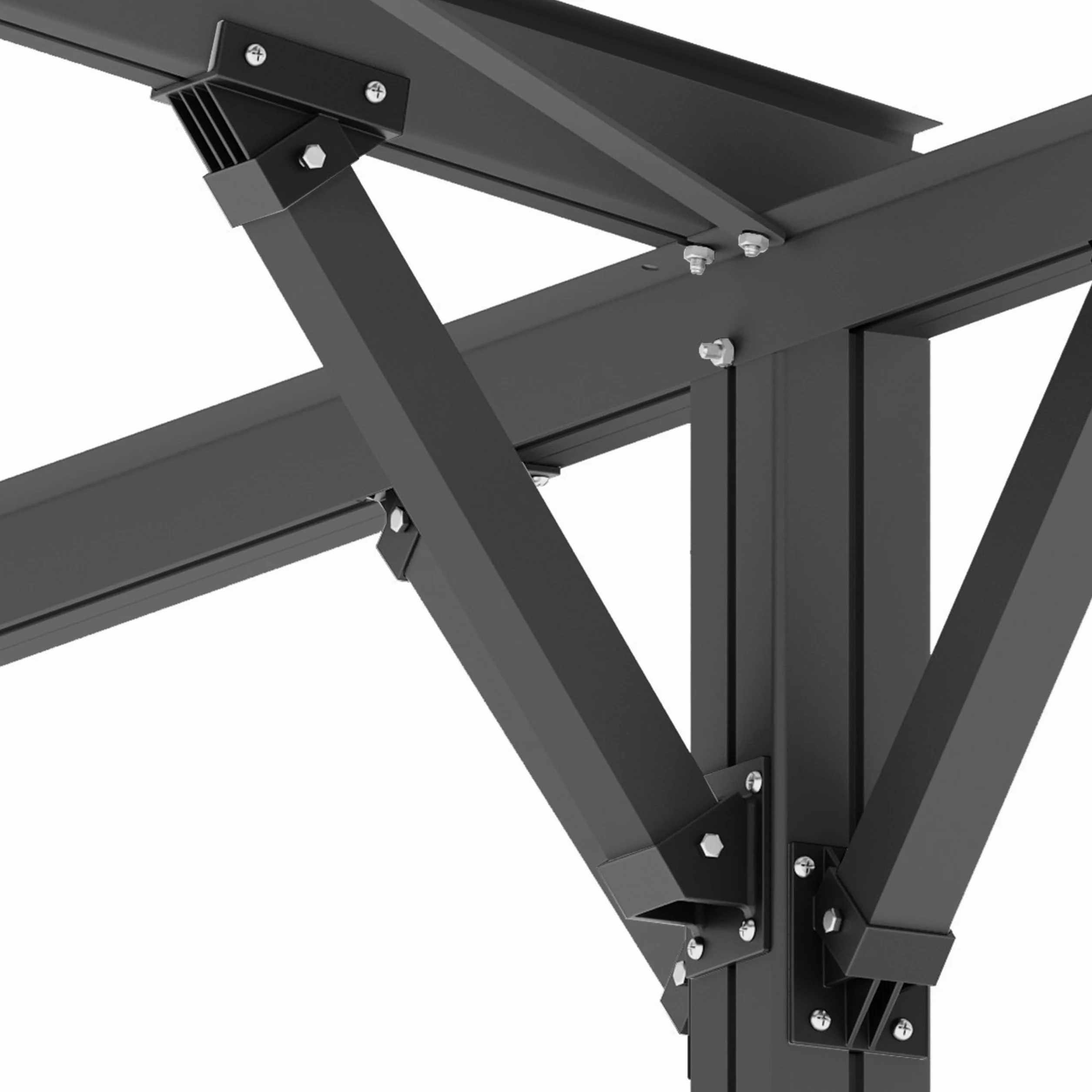 GFP Carport 2,85x5,05m Abri Voiture en Aluminium Anthracite Abri Individuel Voiture