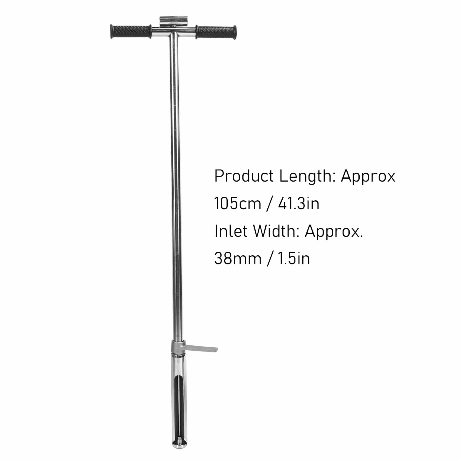 Sonde d'Échantillonnage de Sol en Acier Inoxydable avec Pédale d'Éjection, Poignée en T, 1m/38mm