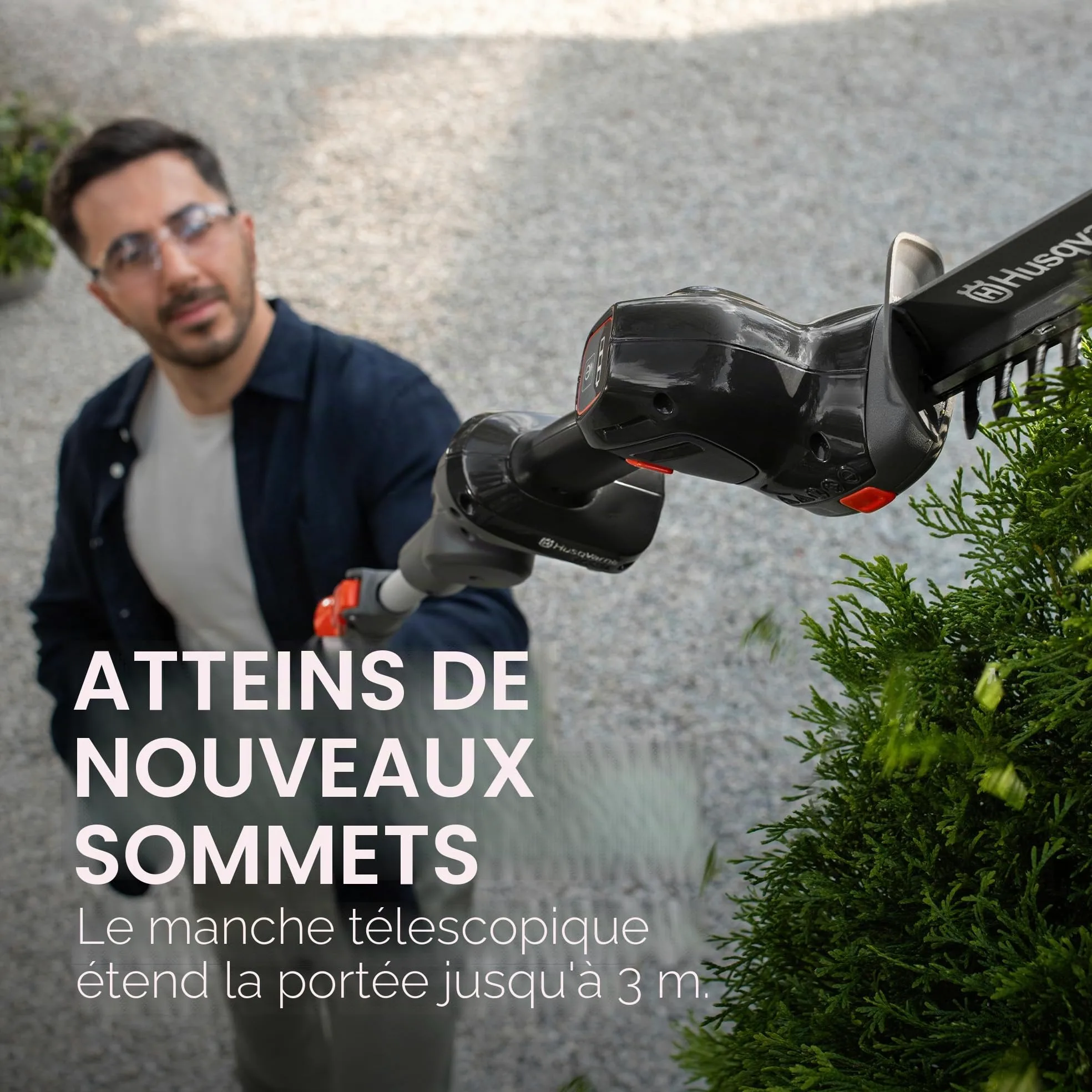 Husqvarna Aspire S20-P4A Cisaille à gazon et à arbustes sans fil avec rallonge, lame de cisaille à arbuste et à gazon, 18 V (avec rallonge, batterie et chargeur)