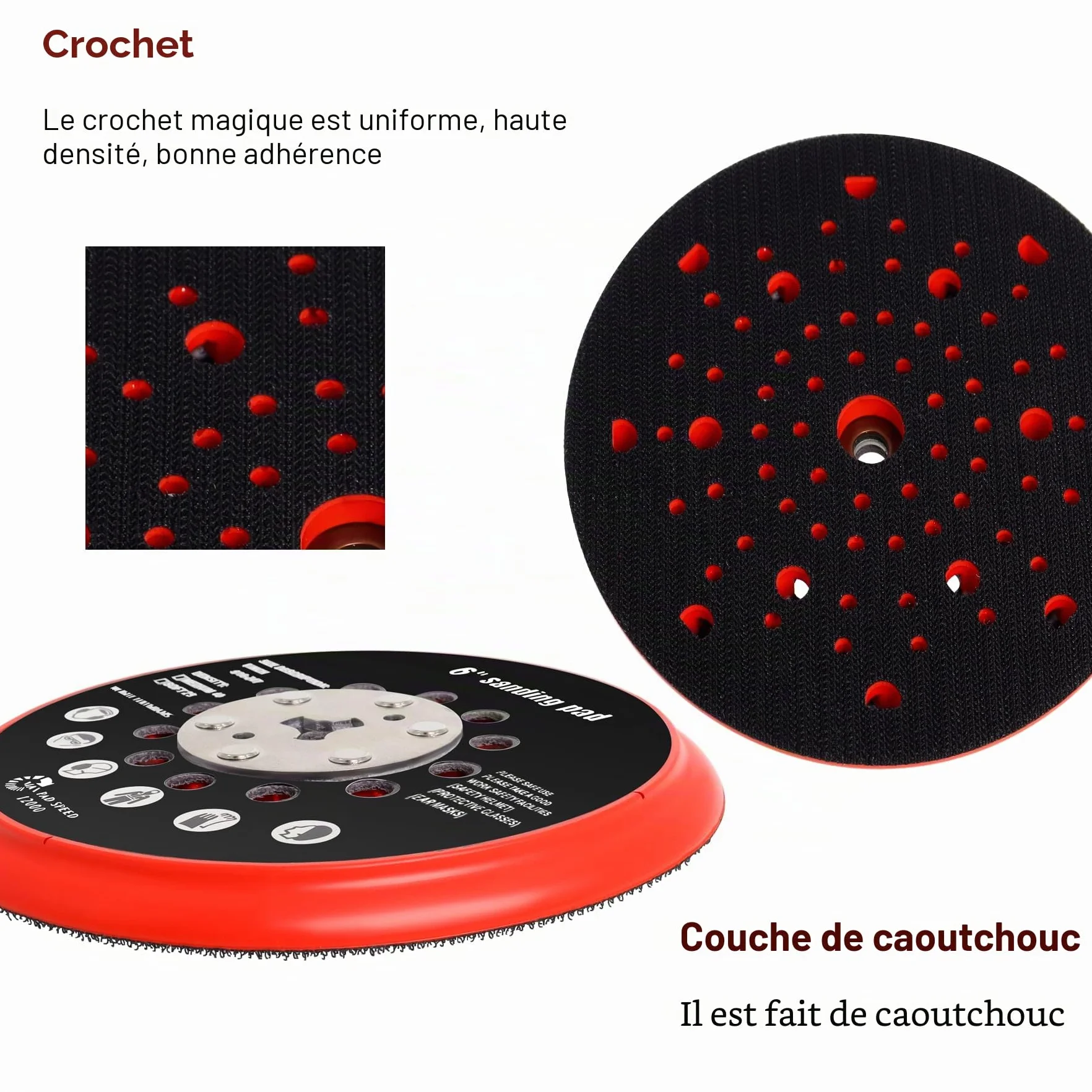Plateau de Ponçage Compatible Bosch RSM6045 150mm 72 Trous GEX 34-150 GEX 40-150 GET 75-150