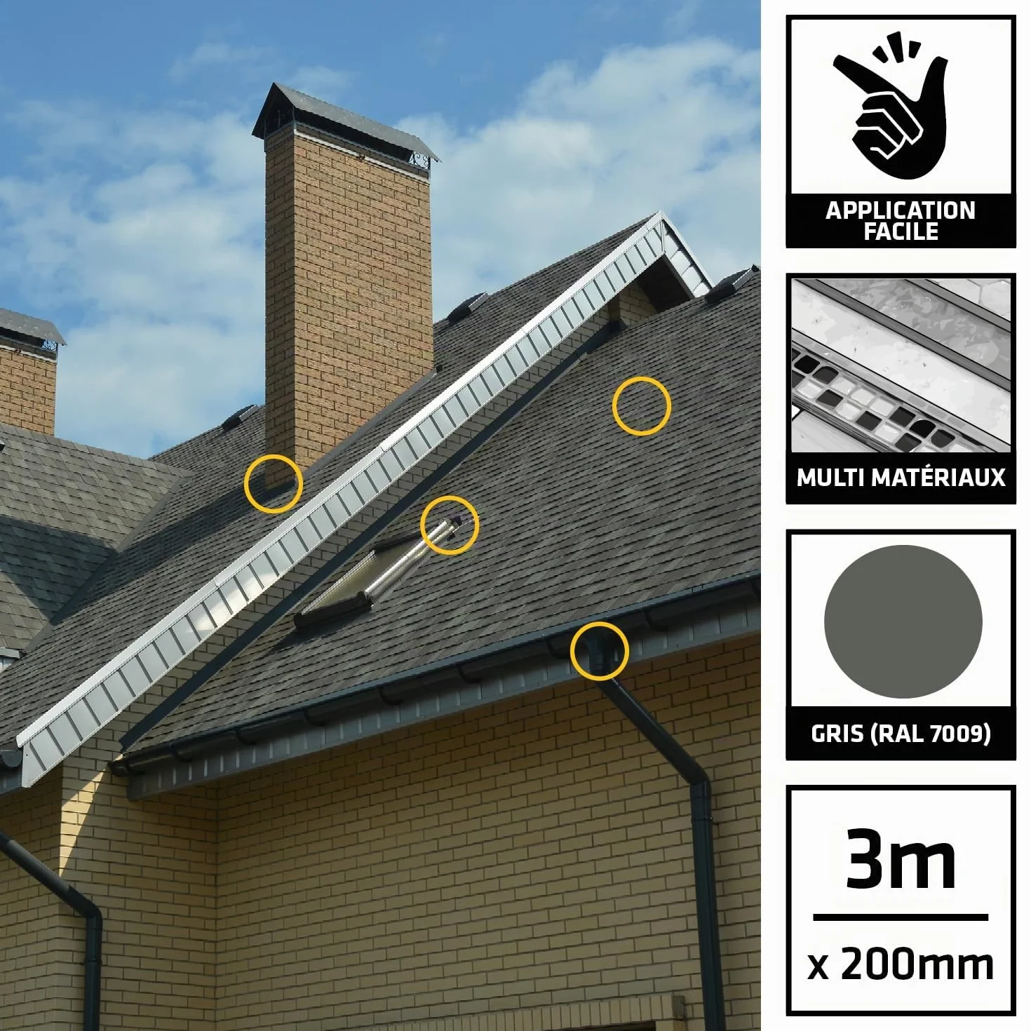 SIKA Bande d'étanchéité autocollante Multiseal Gris-vert RAL 7009 200mm x 3m