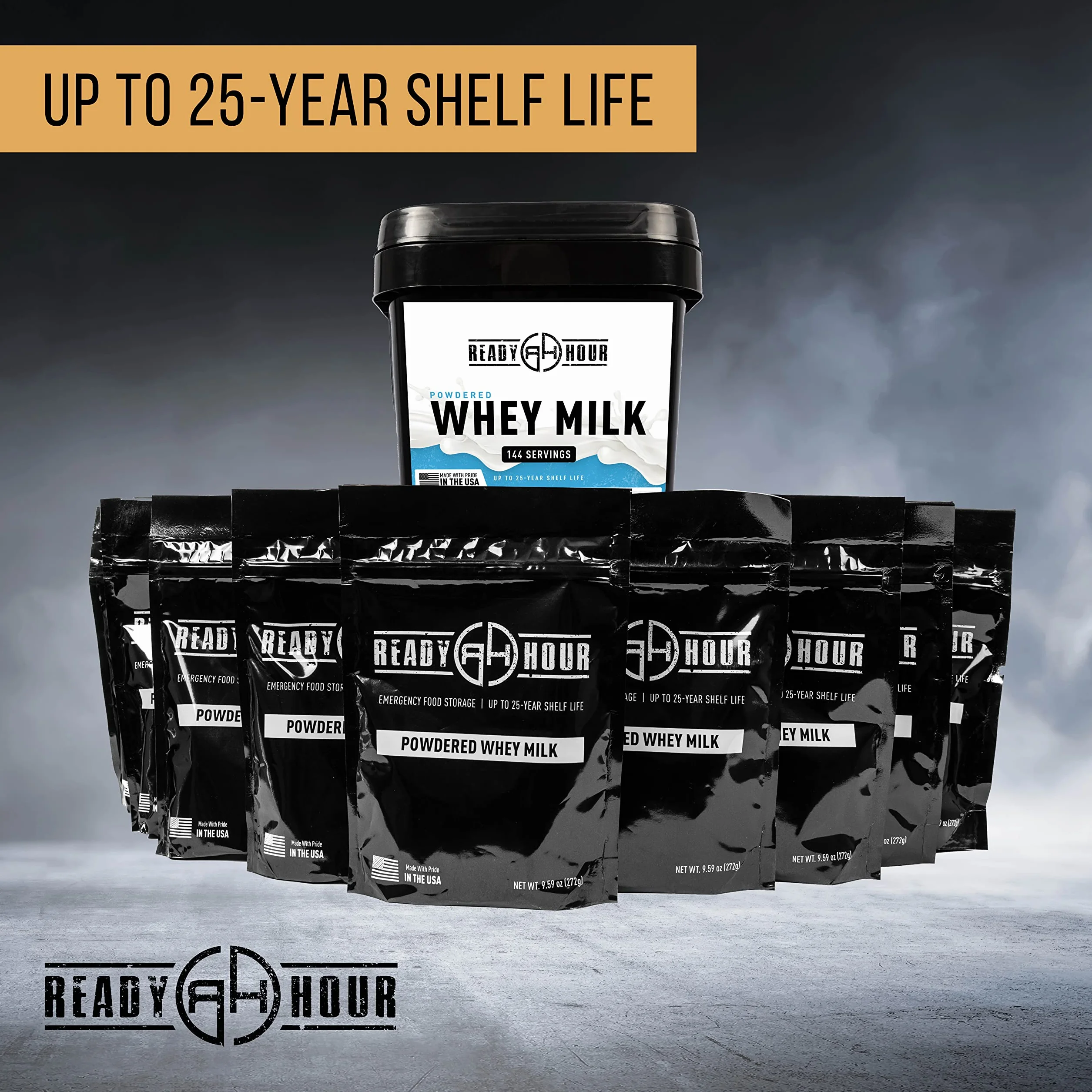 Ready Hour Lait en poudre en vrac, lactosérum non périssable, durée de conservation 25 ans, approvisionnement alimentaire d'urgence portable