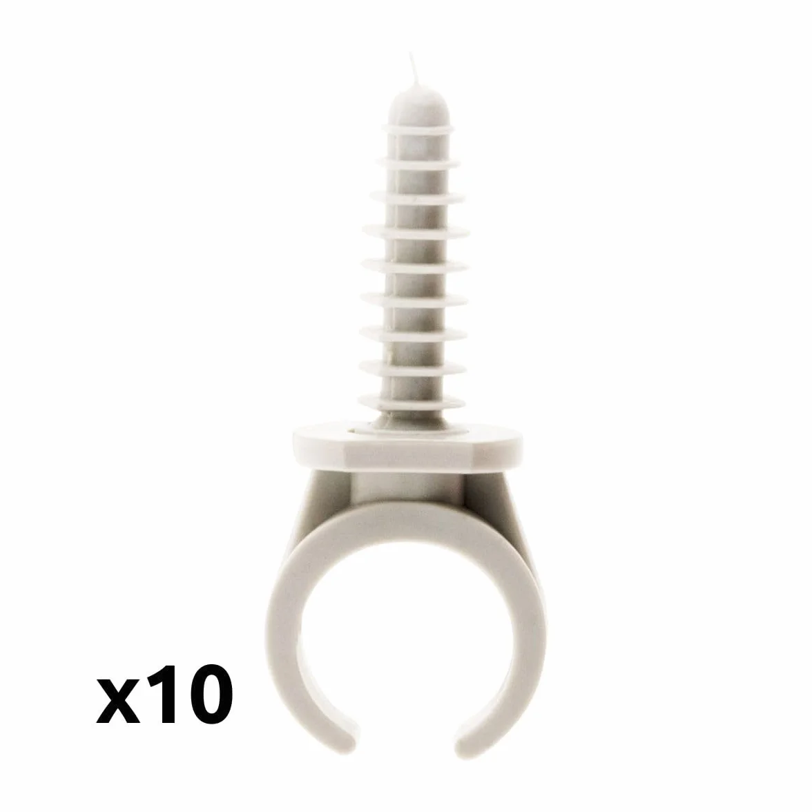Zenitech Lot de 10 clips avec chevilles Ø20mm Gris