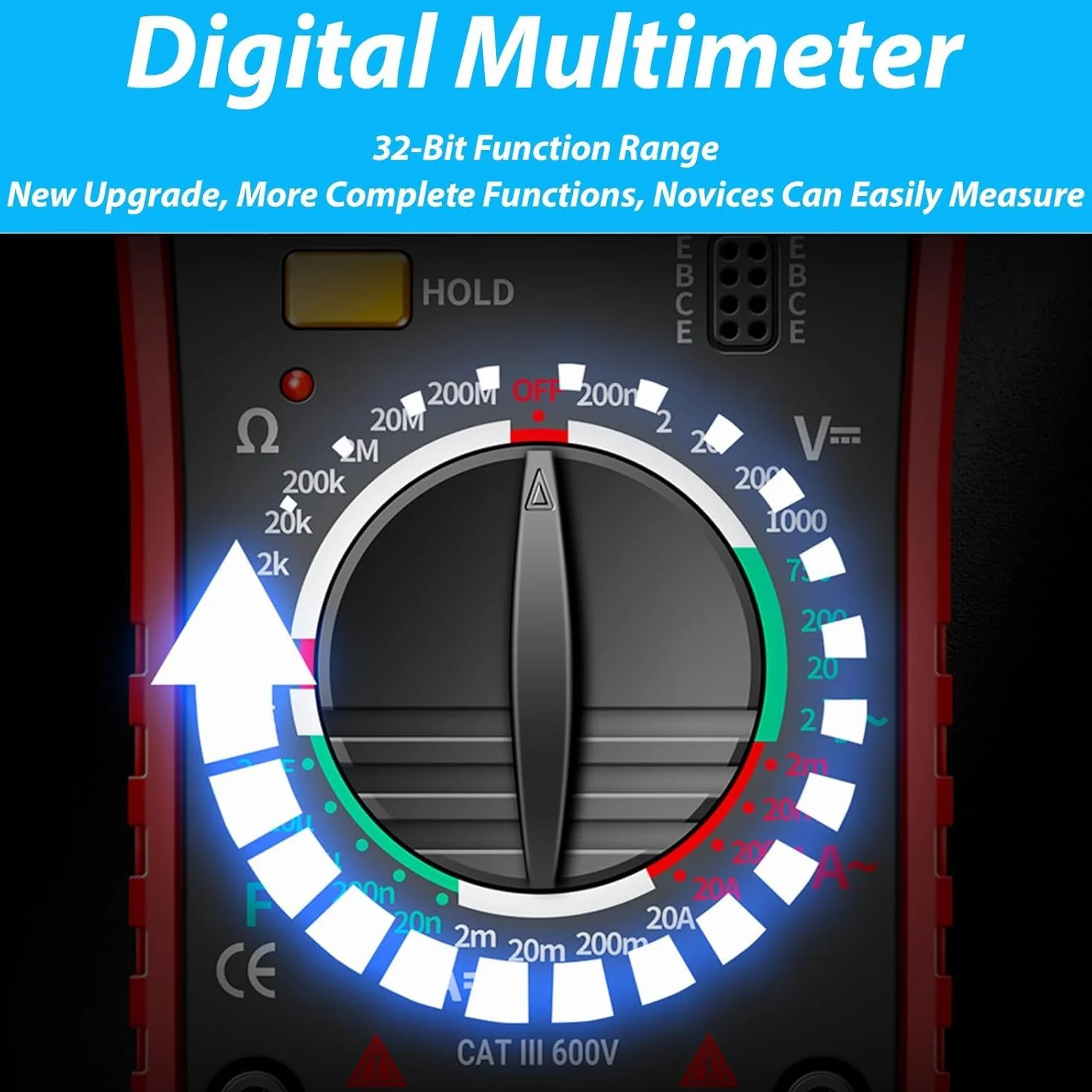 Multimètre Numérique DT9205A 2000 Comptage Professionnel Voltmètre Ampèremètre Ohmmètre Testeur Électrique Automatique LCD