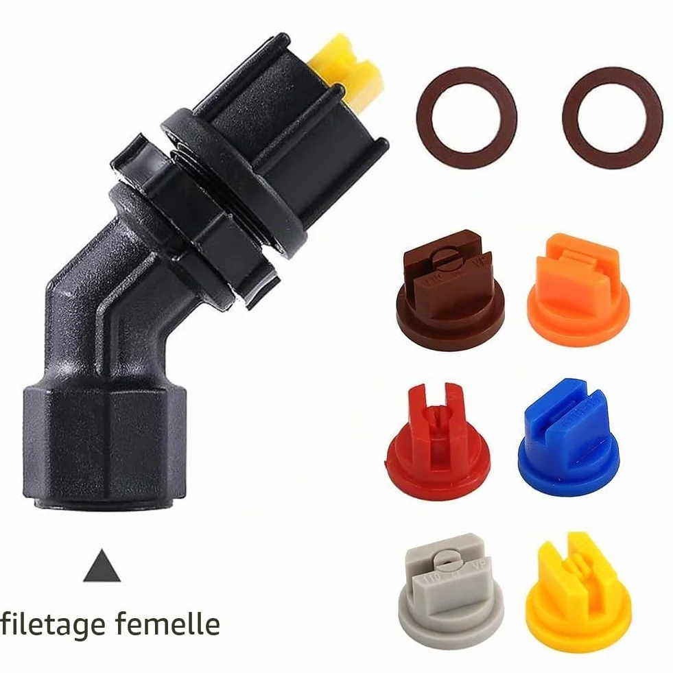 Buses de pulvérisation, jet haute pression avec 6 buses de ventilateur 110°, ouverture de 0,1 à 0,4 mm, buse de pulvérisation assortiment pour pulvérisation de jardin pièce de rechange