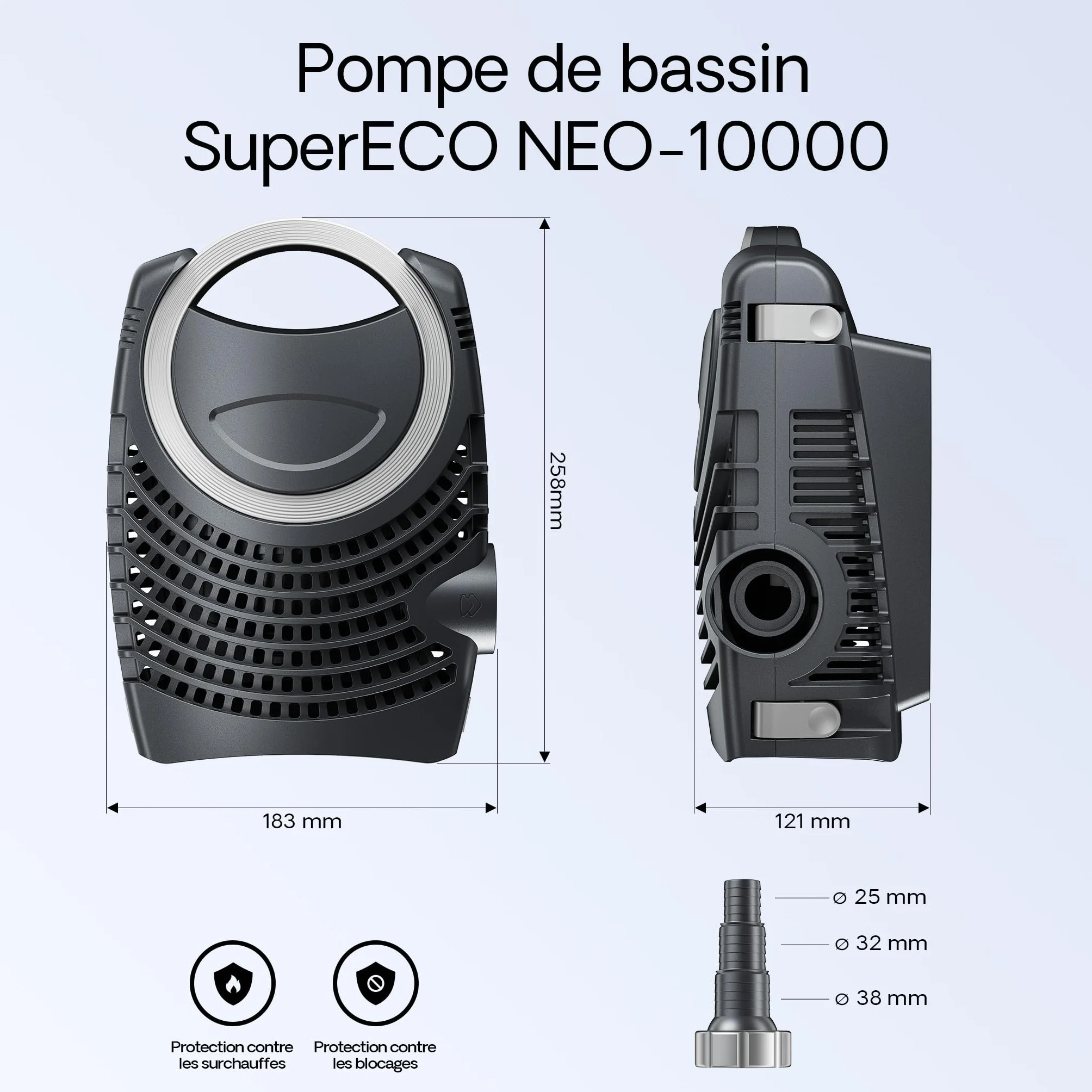 Wiltec Kit complet Filtre de bassin CBF-350B 60000 L Biologique NEO10000 SuperECO pompe 10000l/h 80W CUV-236 lampe UV UVC 36W 25m Tuyau 25 mm
