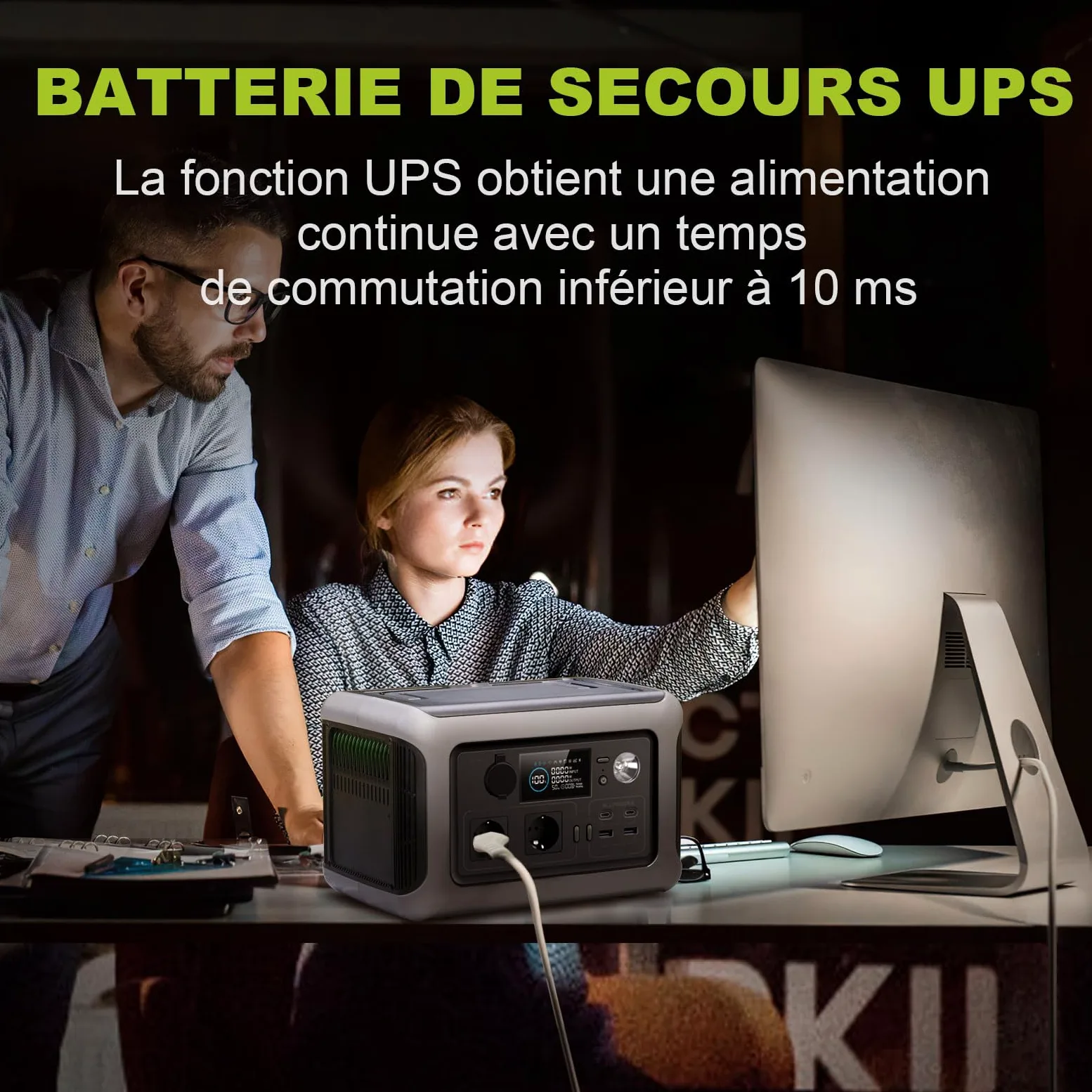 ALLPOWERS R600 Station électrique portable 299Wh, batterie LiFeP04 avec 3500 cycles+, Recharge de 0 à 80% en 30 minutes, Chargement rapide sans fil 15W, générateur solaire pour camping, extérieur
