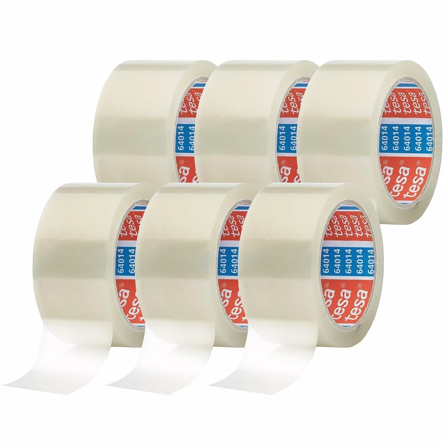 Tesapack 64014 Ruban Adhésif Silencieux pour Emballage Colis Transparent 6 Rouleaux 66 m