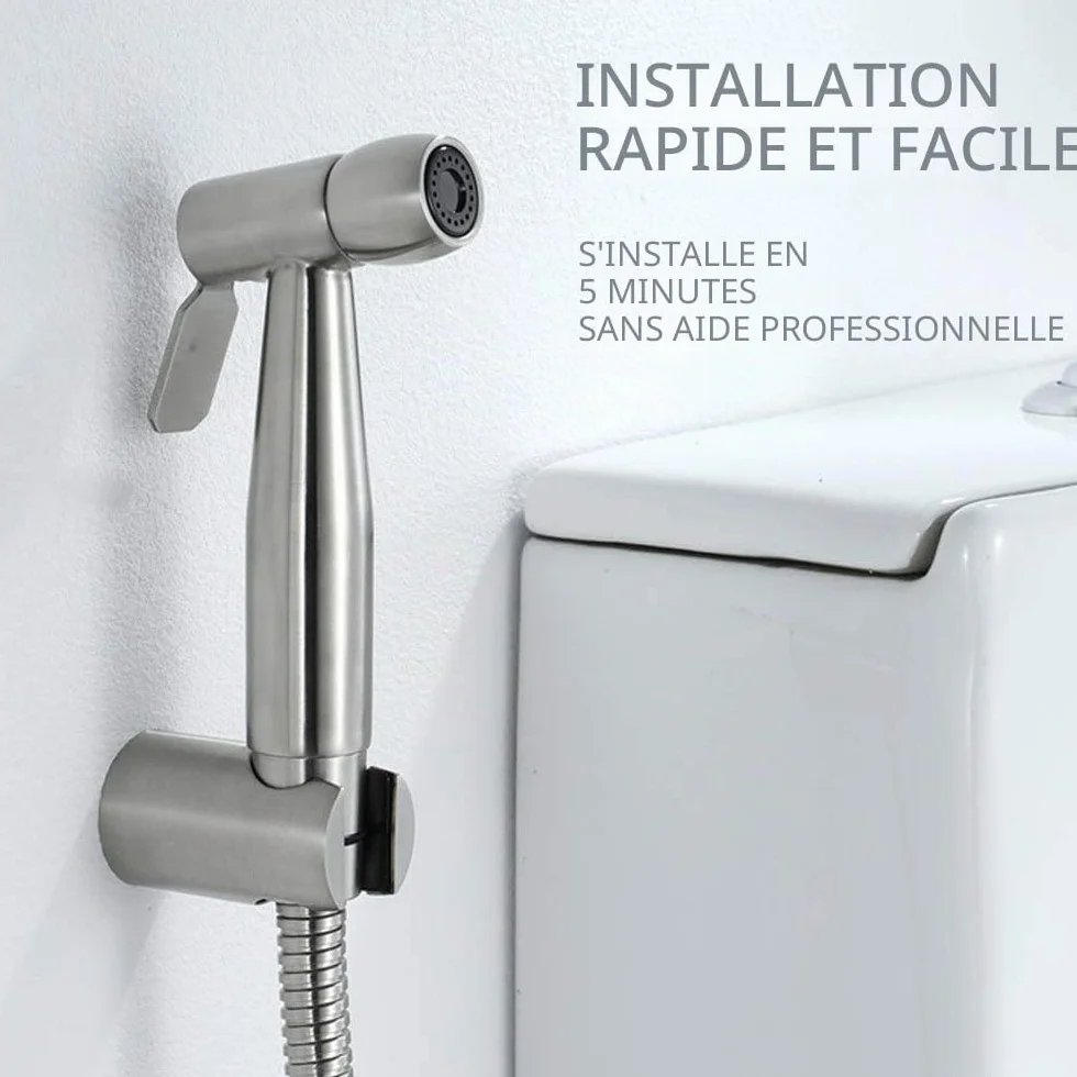 Pulvérisateur de bidet portable ABS 150 cm avec tuyau télescopique flexible pour salle de bain