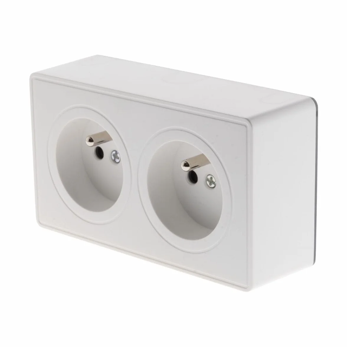 Zenitech Prise Double saillie 2P+T 16A Blanc