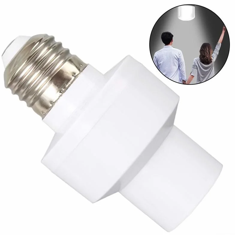 Interrupteur intelligent E27 avec détection de mouvement 360° capteur infrarouge 110-220 V compact 9,1×5,2×5,2 cm blanc