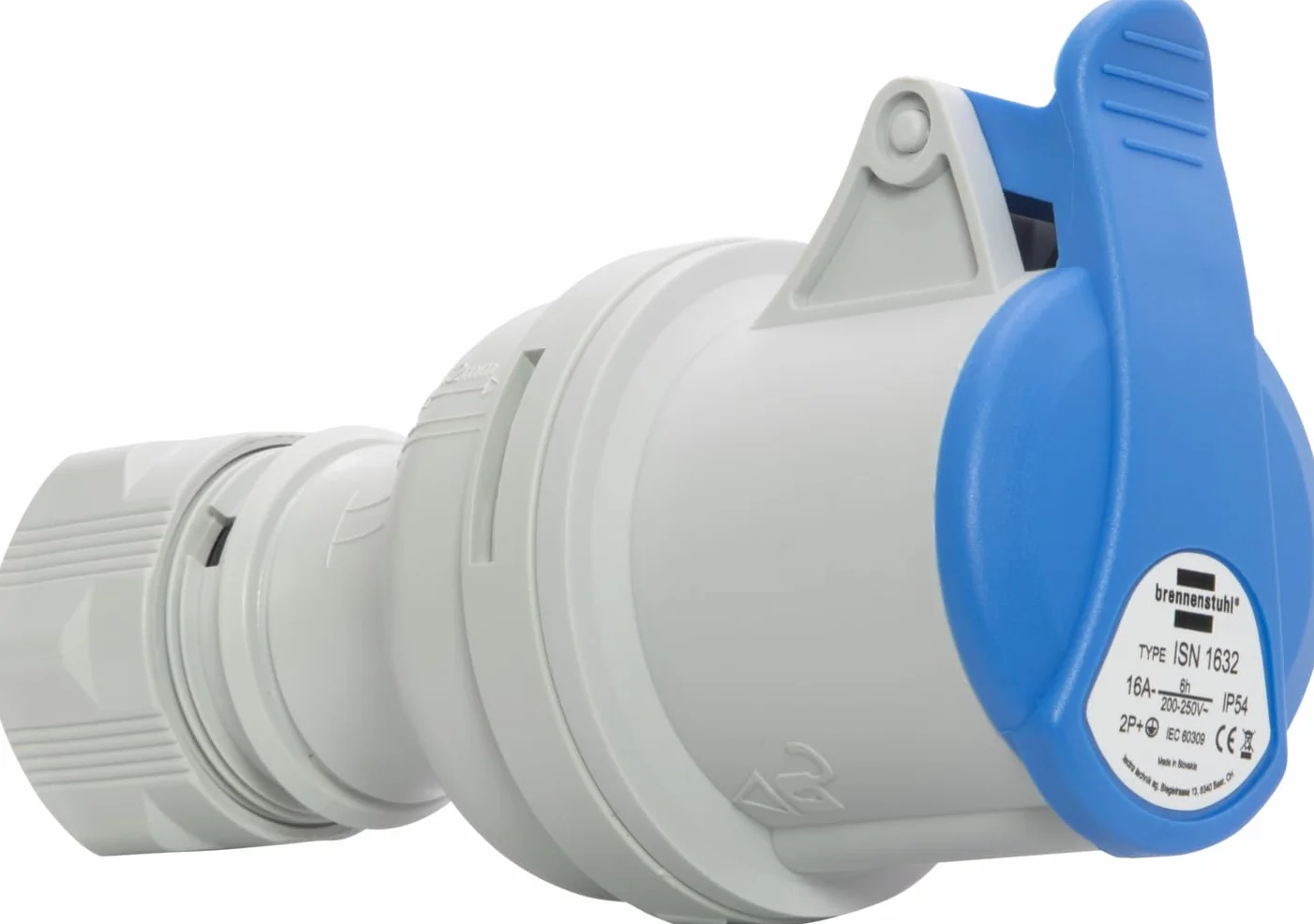 Brennenstuhl Prise CEE 230V 16A IP44 3 pôles avec couverble connexion vissable extérieur