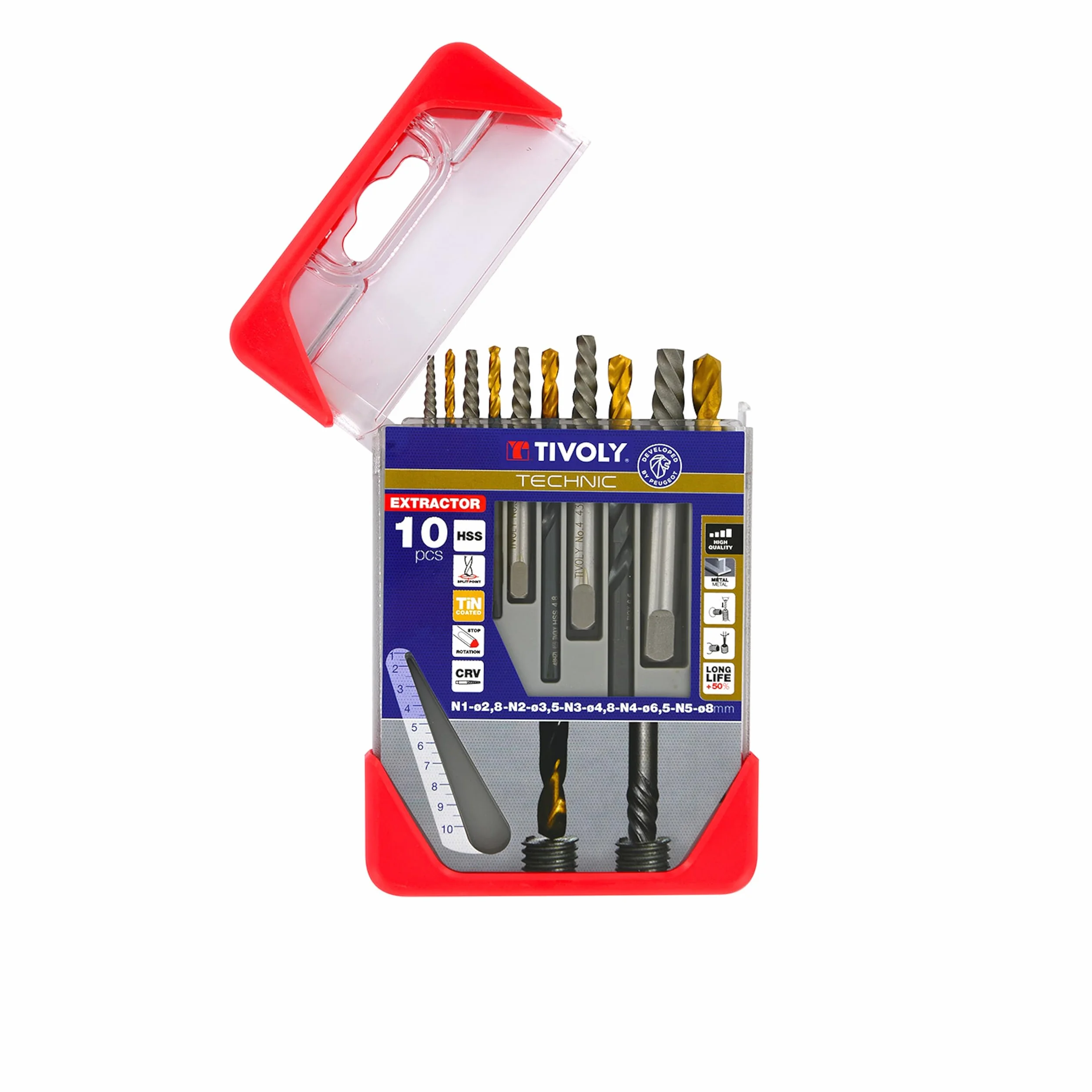 TIVOLY 10 pièces Extracteurs de goujons cassés 11901170052