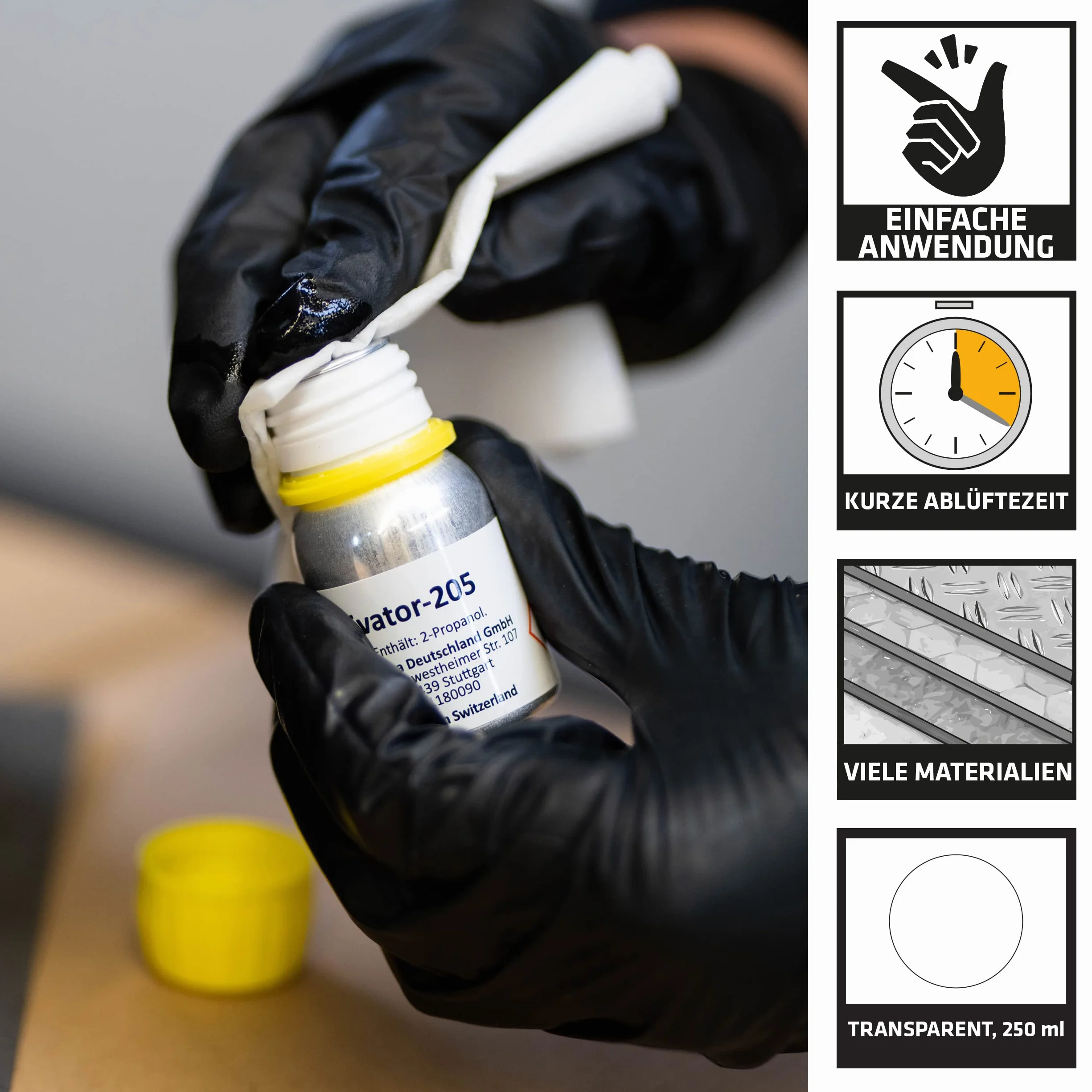 Sika Activateur-205 nettoyant adhésif transparent solvant 250 ml