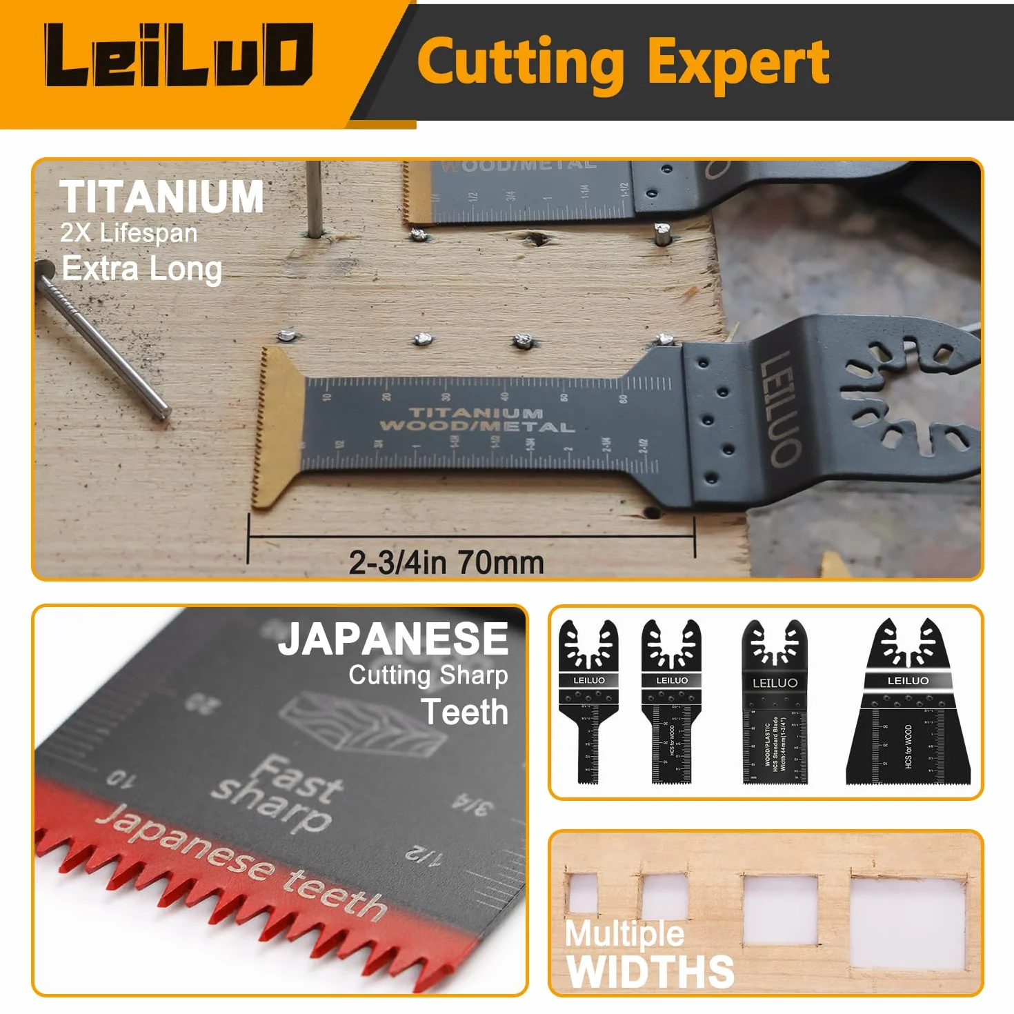 LEILUO Lot 34 Accessoires Oscillants Outils Multifonctions Compatible DeWalt Makita Dremel Sac Rangement