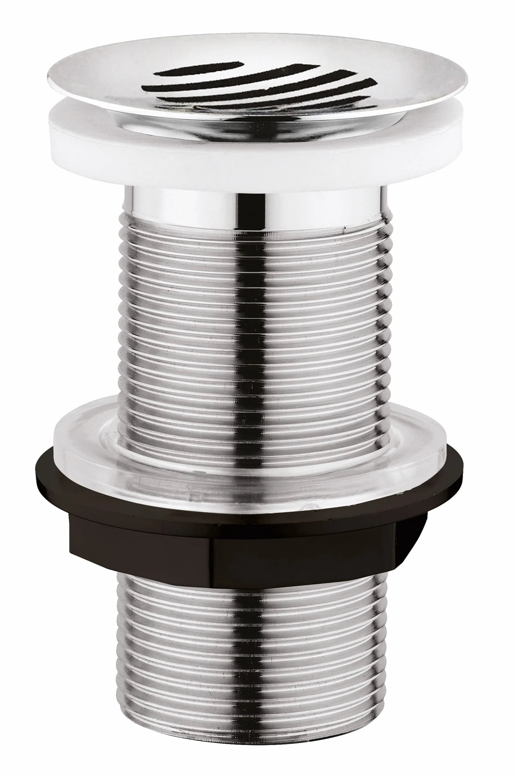Bonde de Lavabo à Ecoulement Libre Edouard Rousseau 63 mm NF sans Trop Plein Grande Epaisseur Grille Chromée