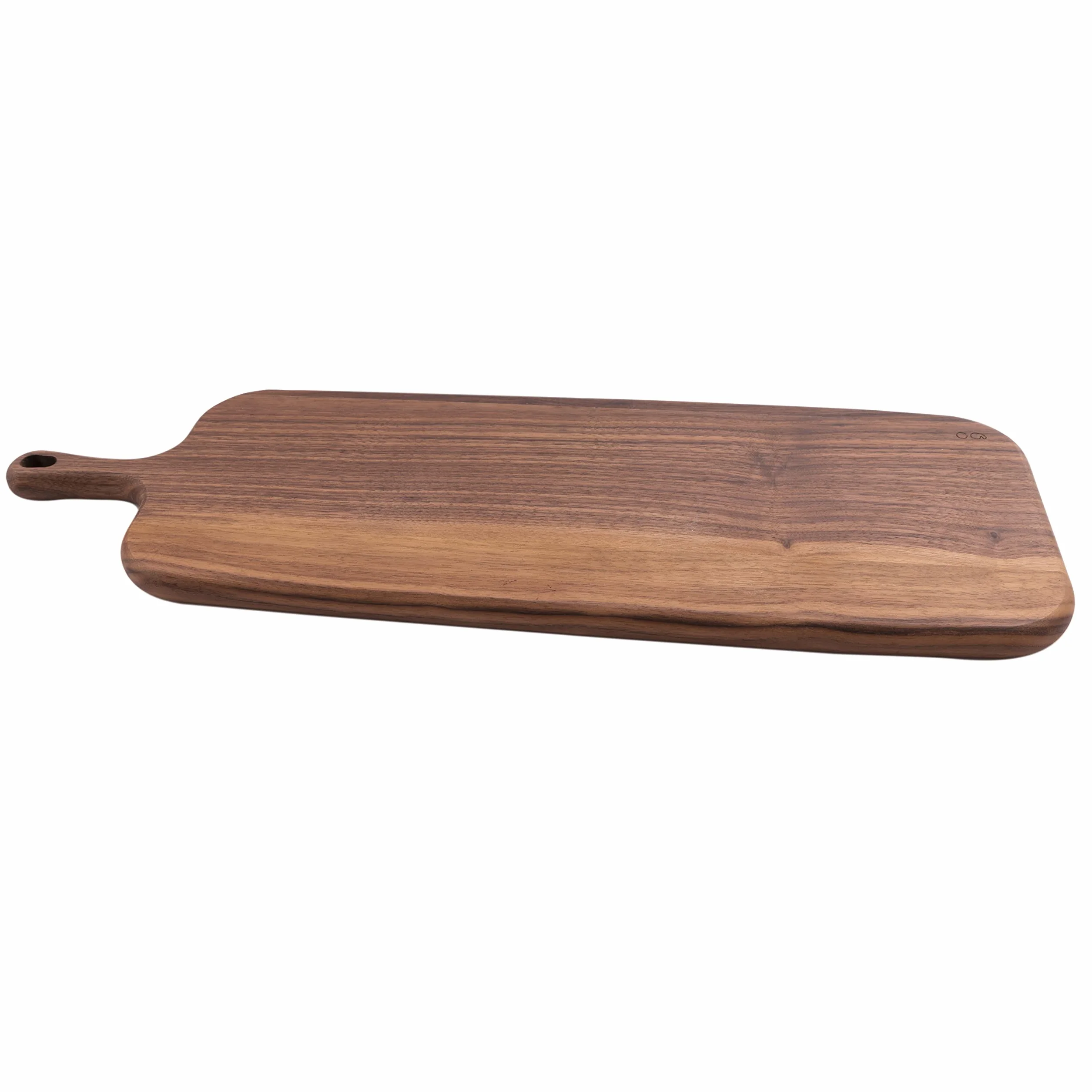 Point-Virgule planche apéro avec manche en noyer, parfaite pour servir des amuse-bouches et du fromage, 53x17,5cm