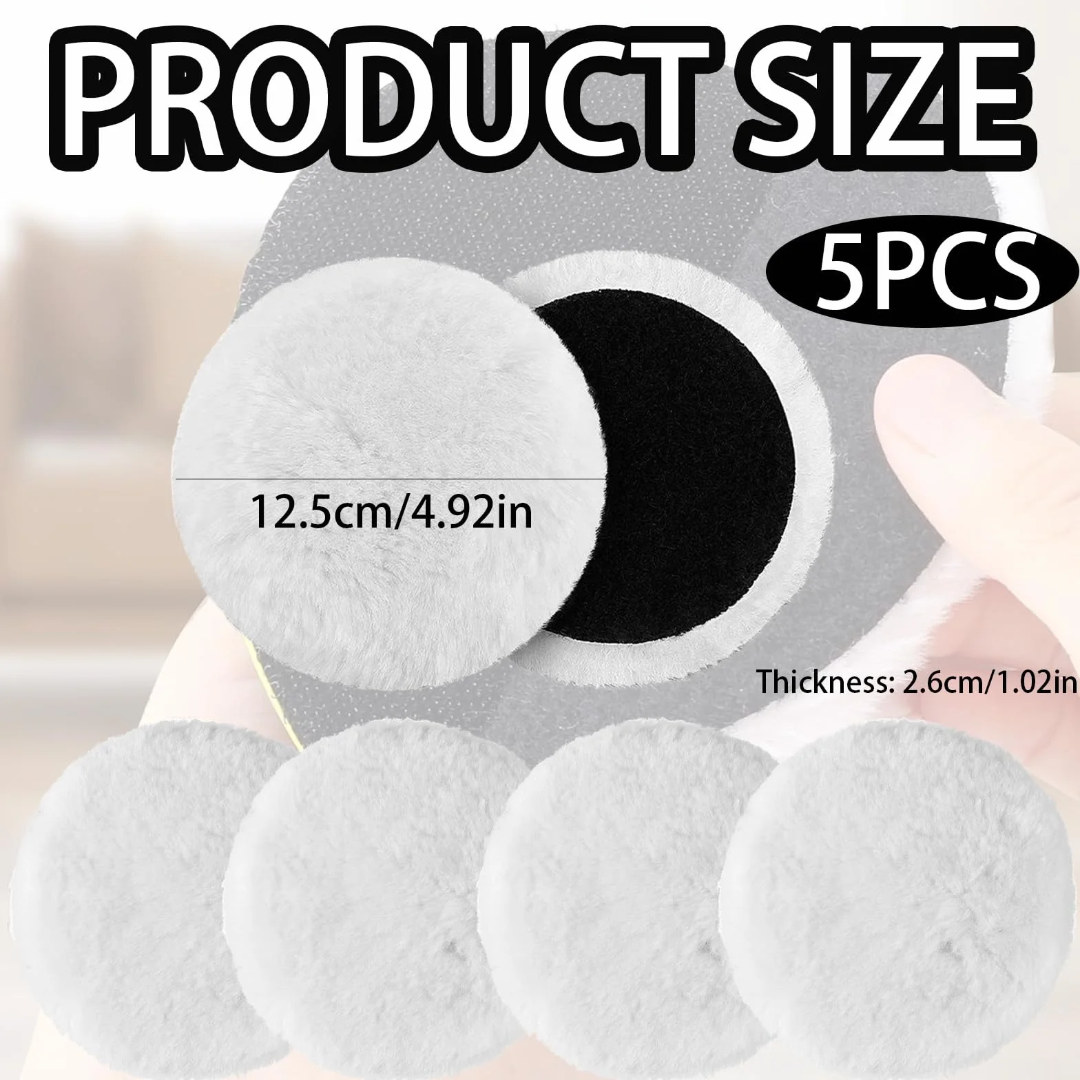Tampon de Polissage Laine 125 mm 5 Pièces Épaisseur 2,6 cm Blanc