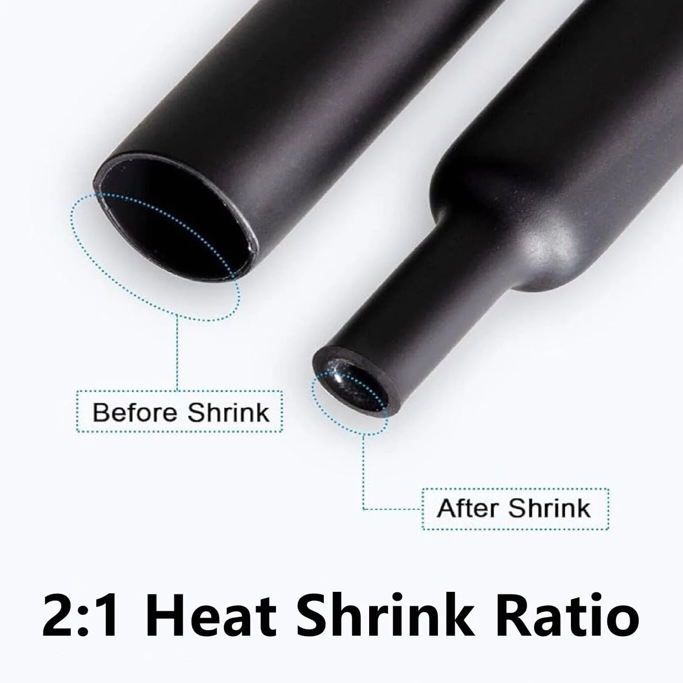 Unifizz Tube thermorétractable 60 mm 98 mm 2:1 1 m noir