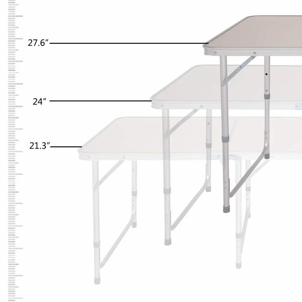 Table de Camping Pliante Portative 180x60x70cm Antirouille