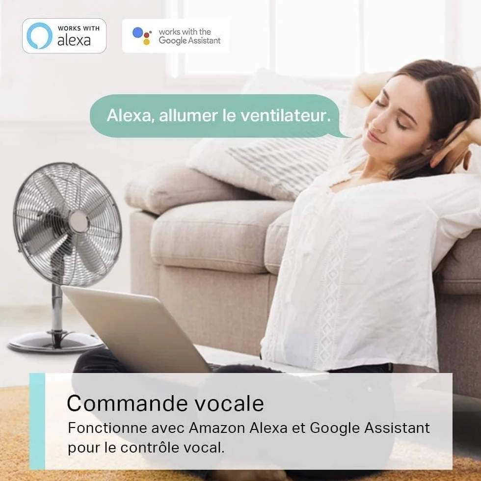 Tapo Prise Connectée WiFi Intelligente 10A Type E Compatible Alexa Google Home Tapo P100 1 Pack