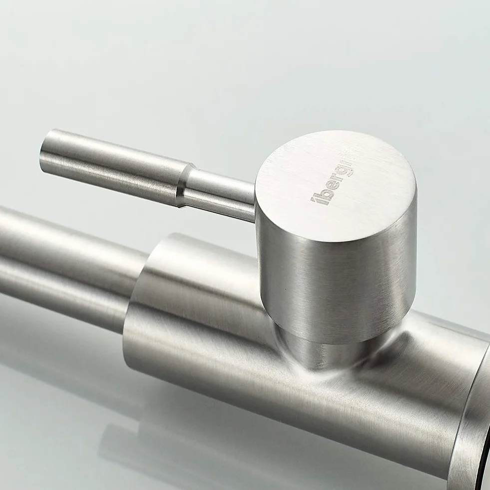 Robinet de cuisine Ibergrif en acier inoxydable pivotant 360° eau froide cartouche céramique flexible 50 cm
